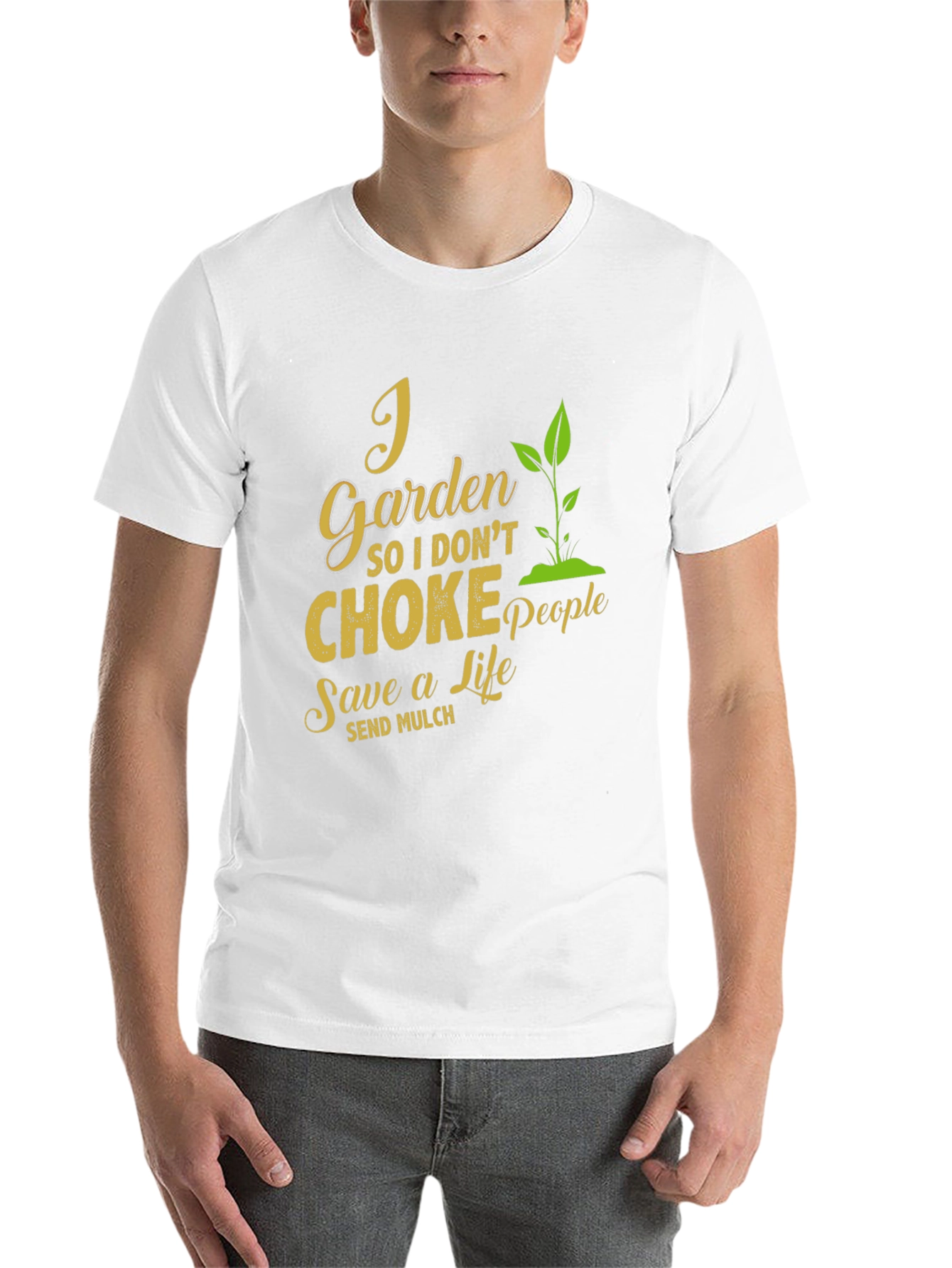Black I Garden So I Don't Choke People T-Shirt view 14