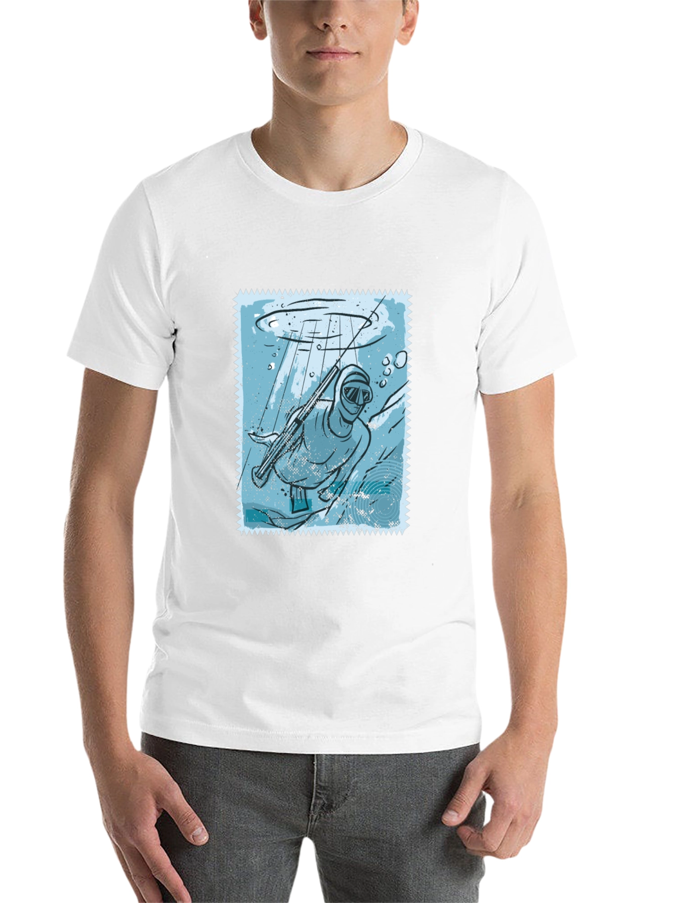 Black Spearfishing Stamp Tee - Black view 14