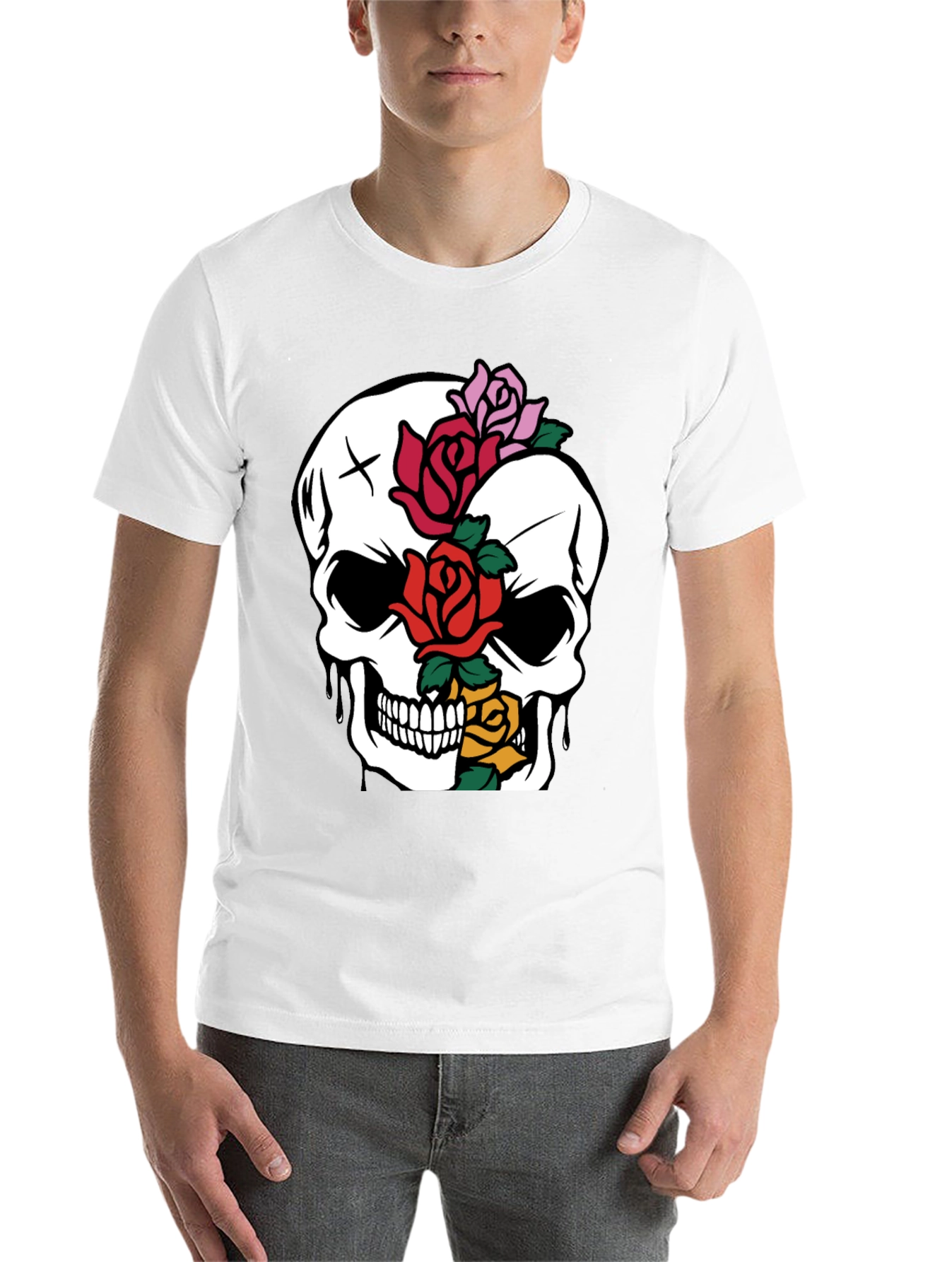 Black Skull & Roses Graphic Tee - Unique Style view 14
