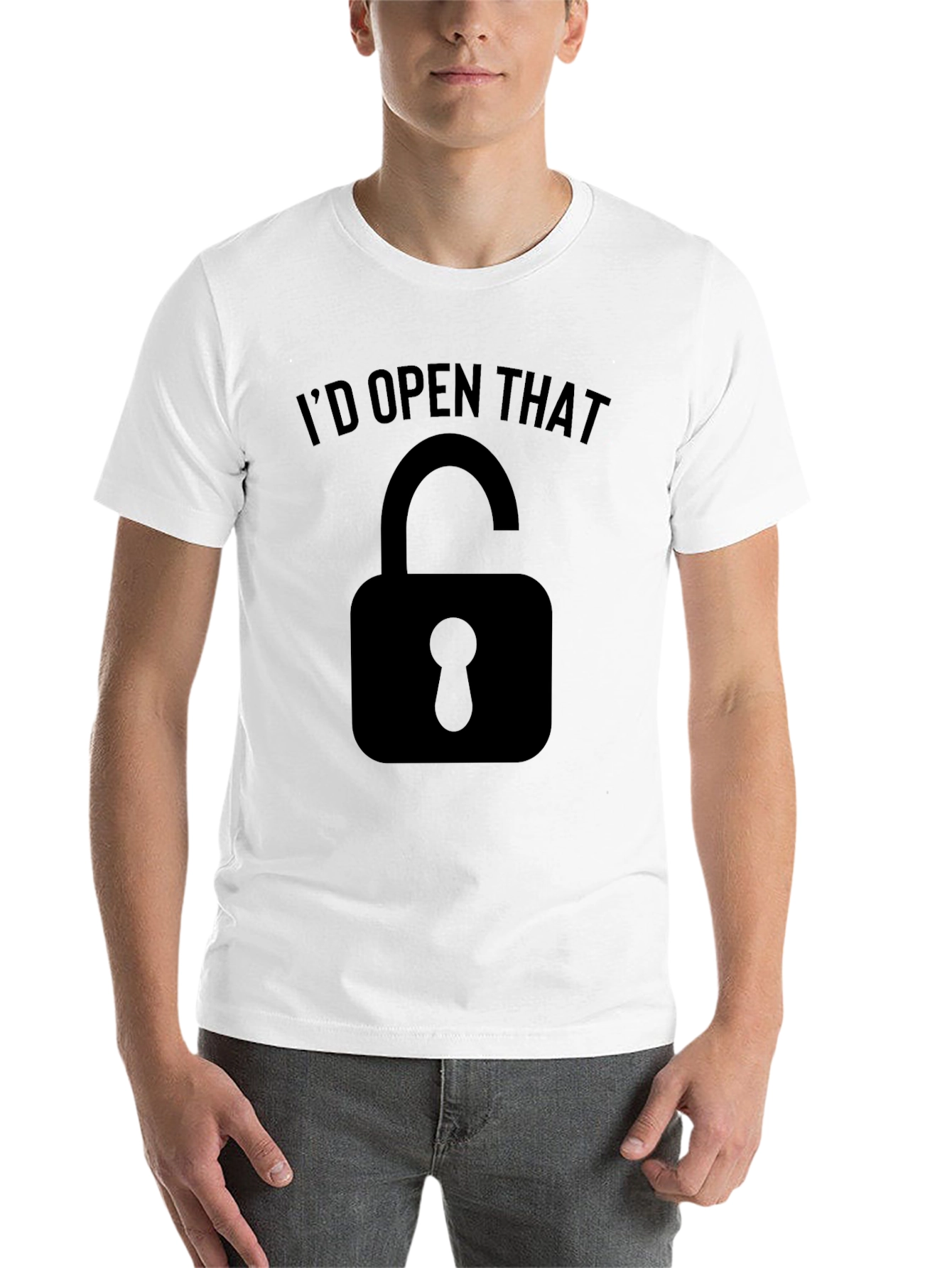 Black I'd Open That T-Shirt - Funny Lock Pick Tee view 14