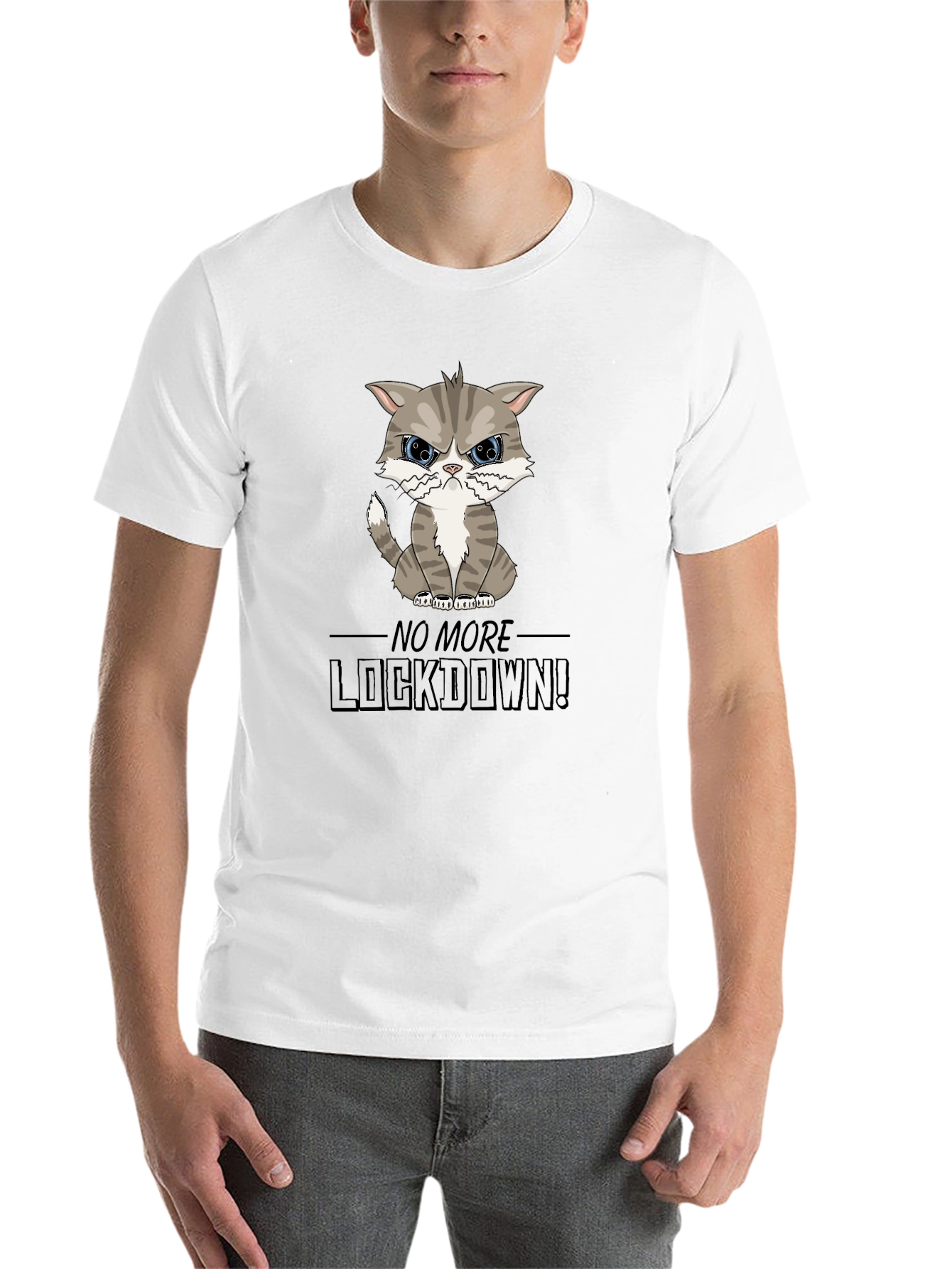 Black Grumpy Cat Lockdown T-Shirt view 14