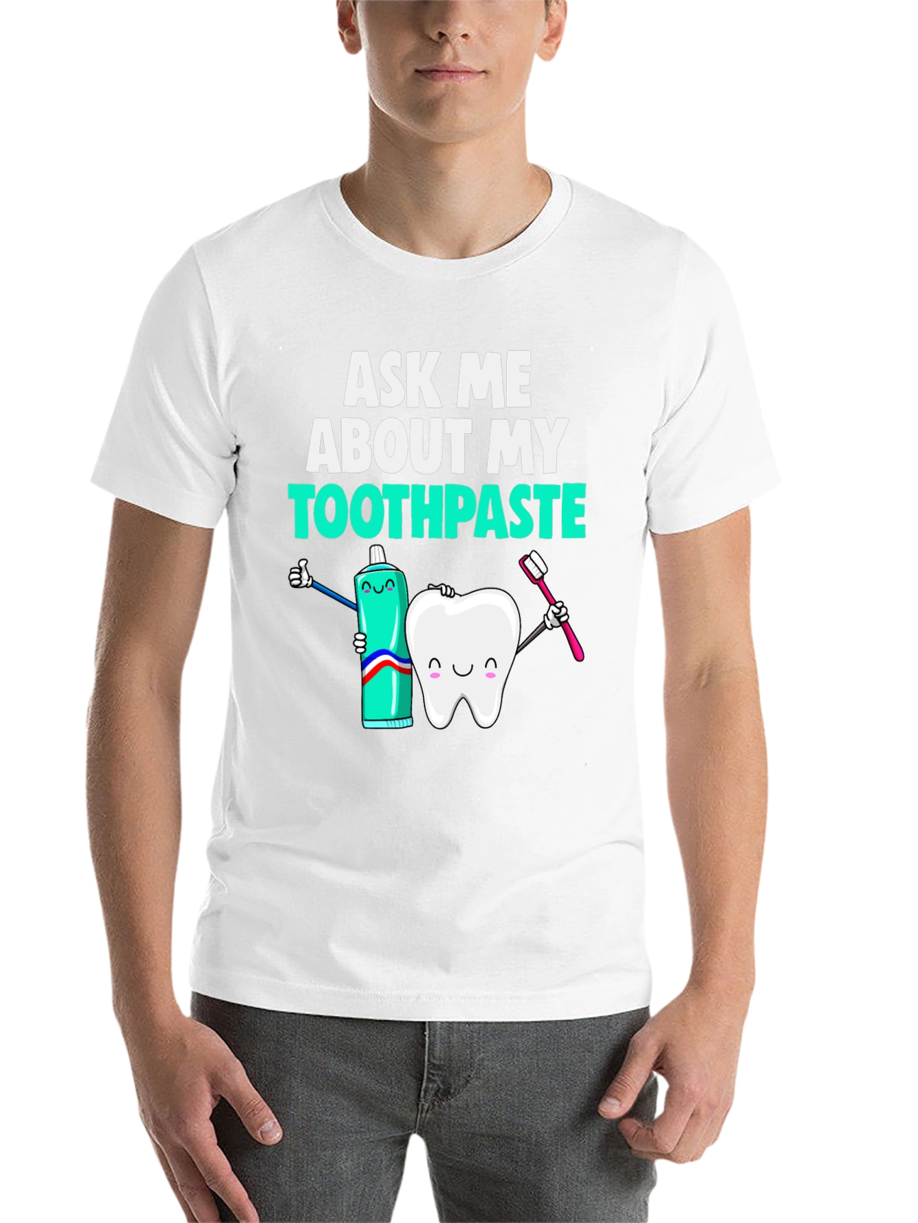 Black Ask Me About My Toothpaste T-Shirt Funny Dentist Tee view 14