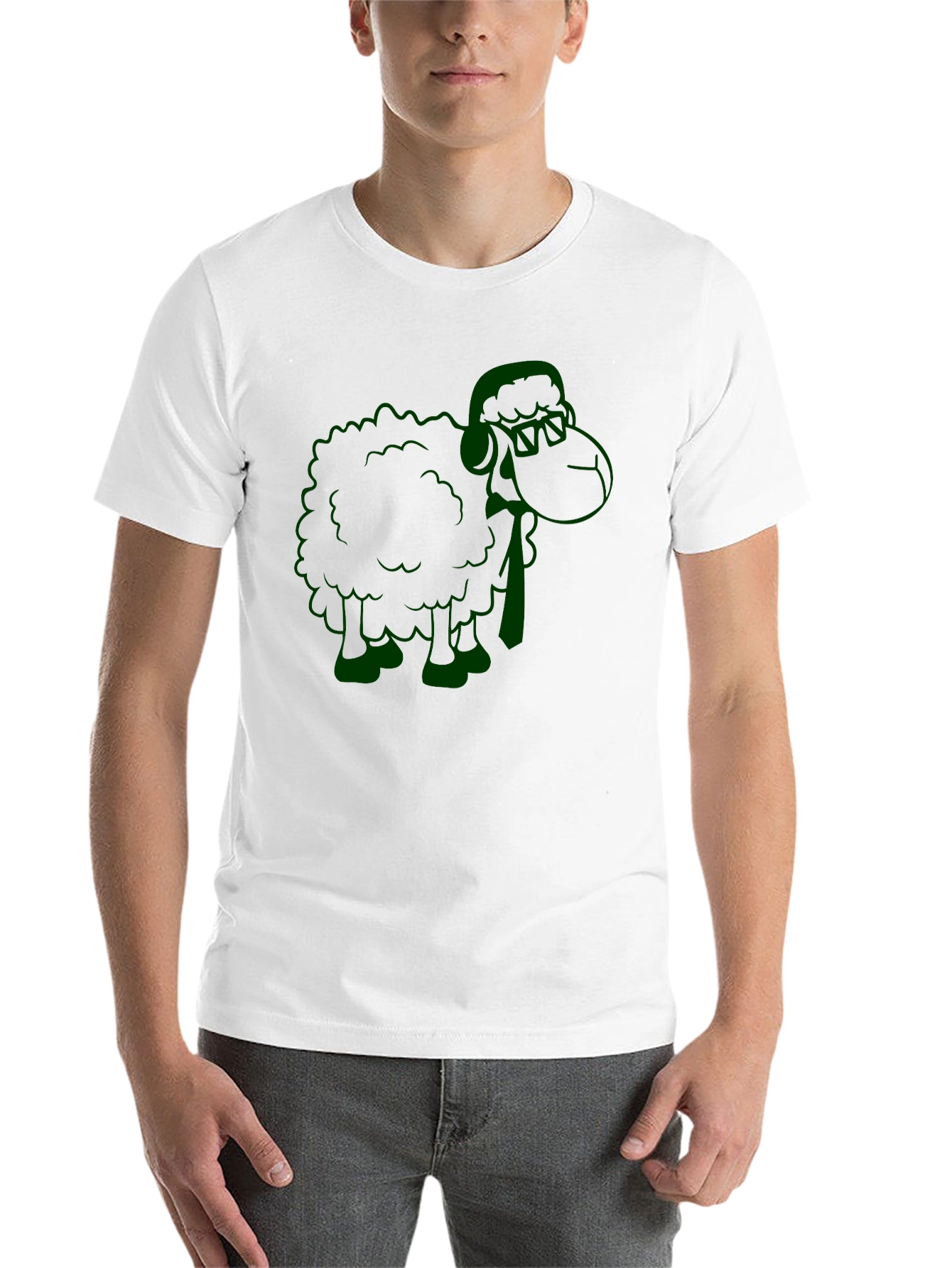Black Green Sheep Graphic Black T-Shirt view 14