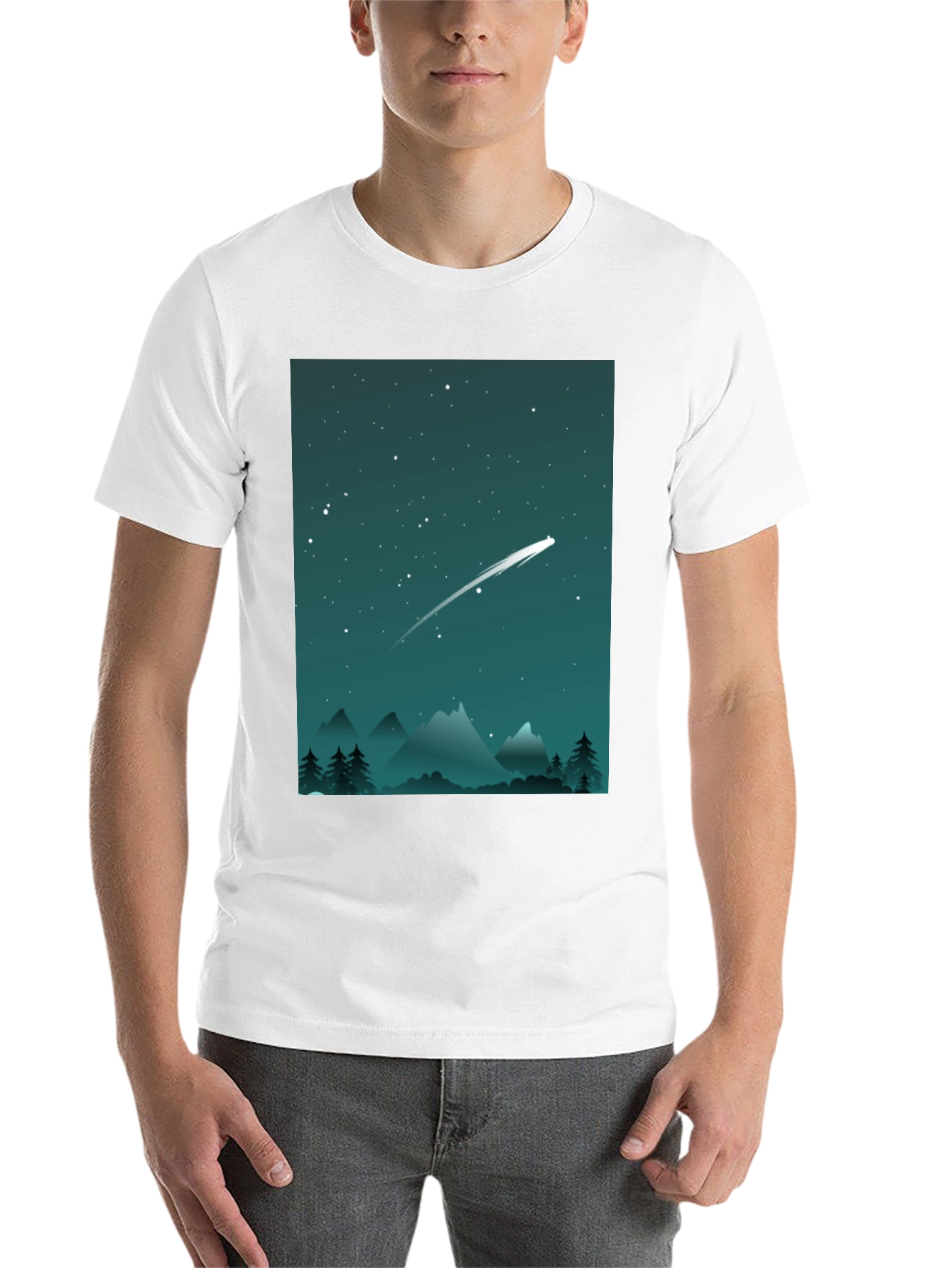 Black Starry Night T-Shirt - Celestial Adventure view 14