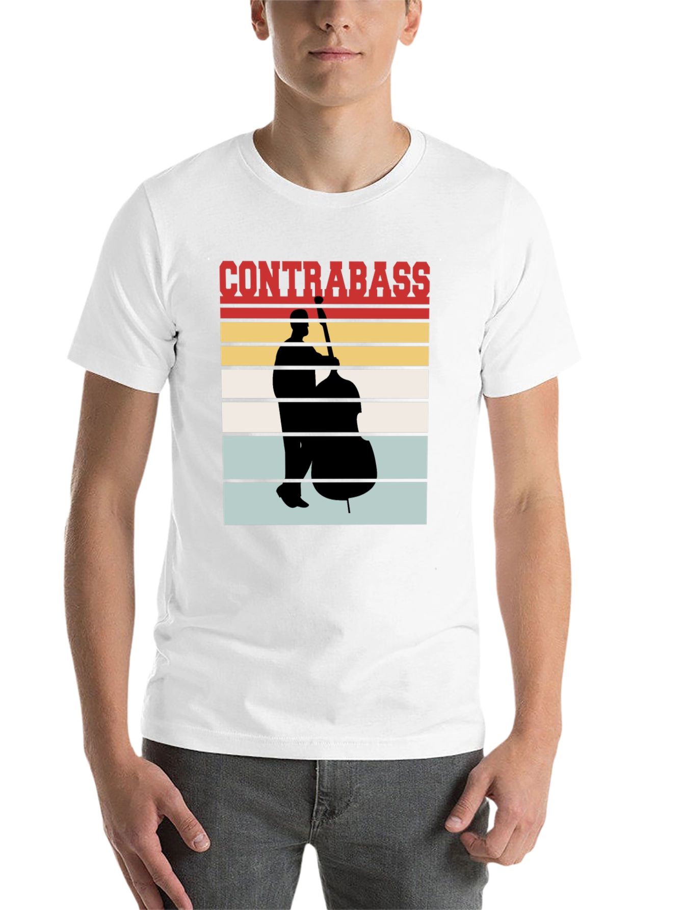 Black Contrabass Player Retro T-Shirt Music Lover Gift view 14