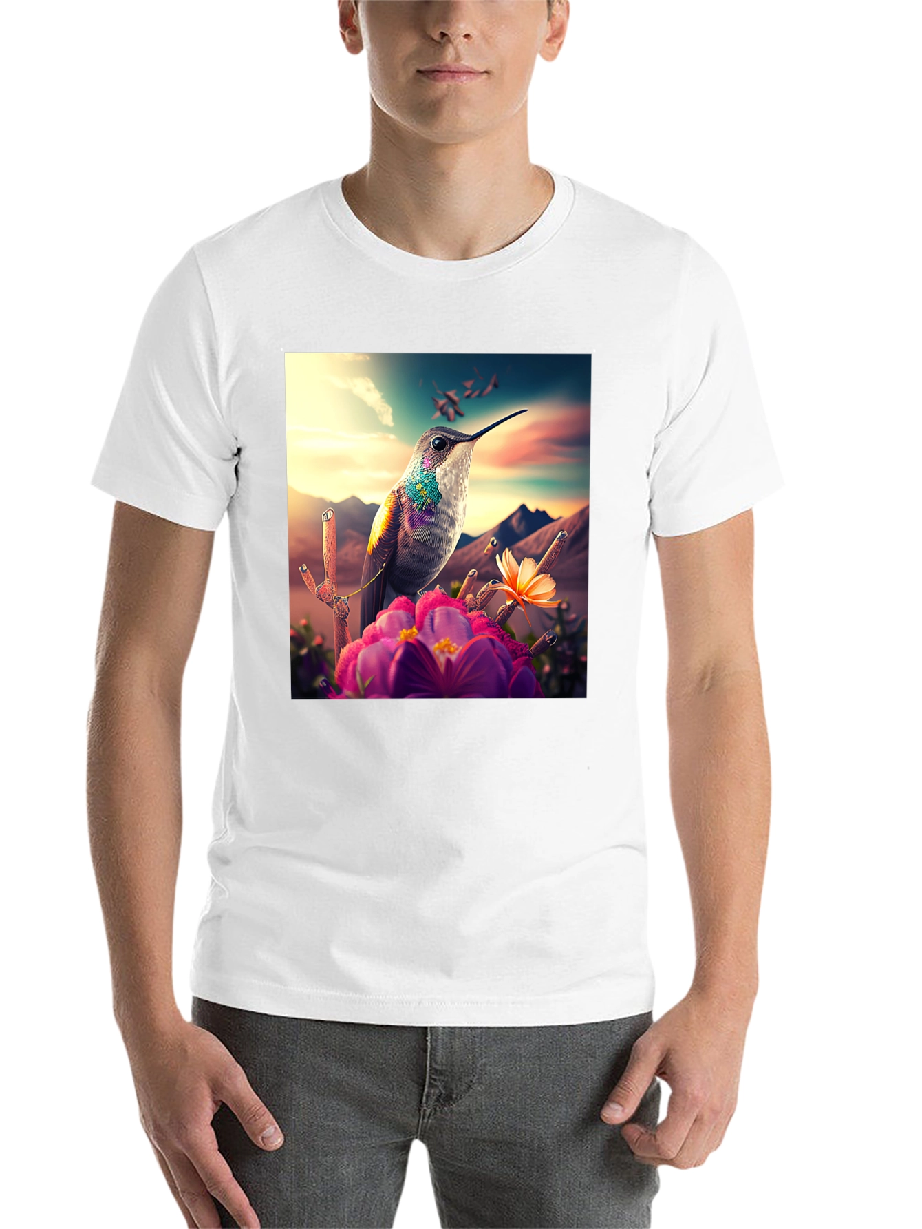 Black Hummingbird T-Shirt - Nature Graphic Tee view 14