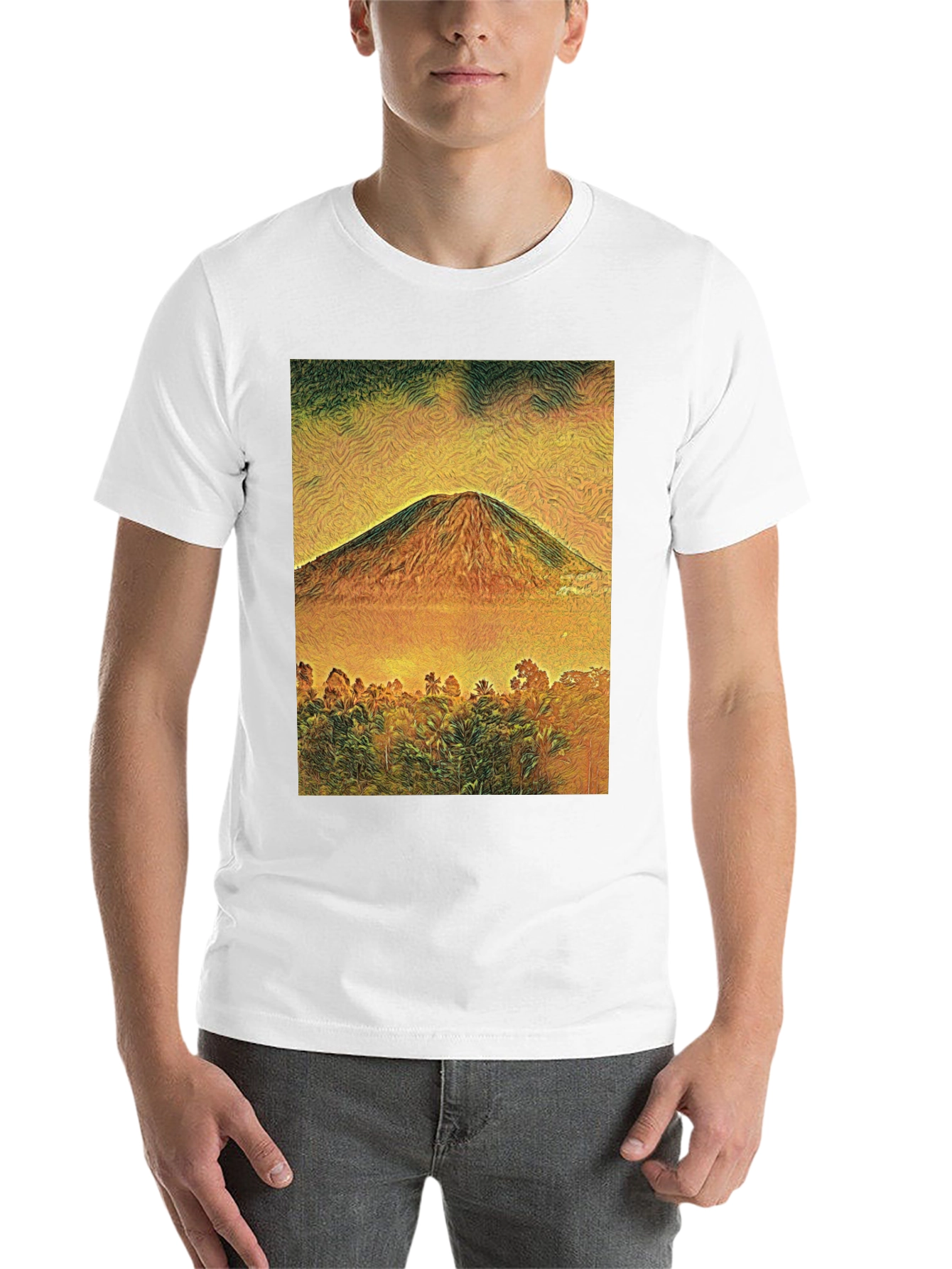 Black Mountain View Graphic Tee - Black Unisex T-Shirt view 14
