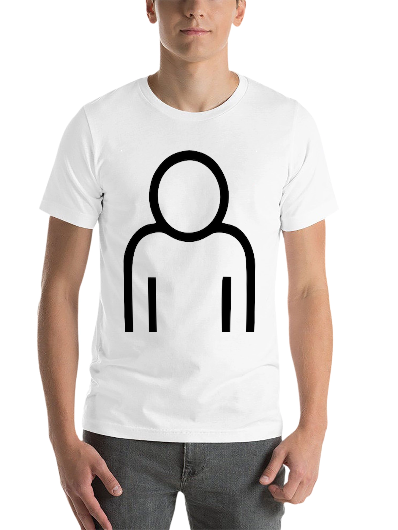 Black Minimalist Person Icon Black T-Shirt view 14