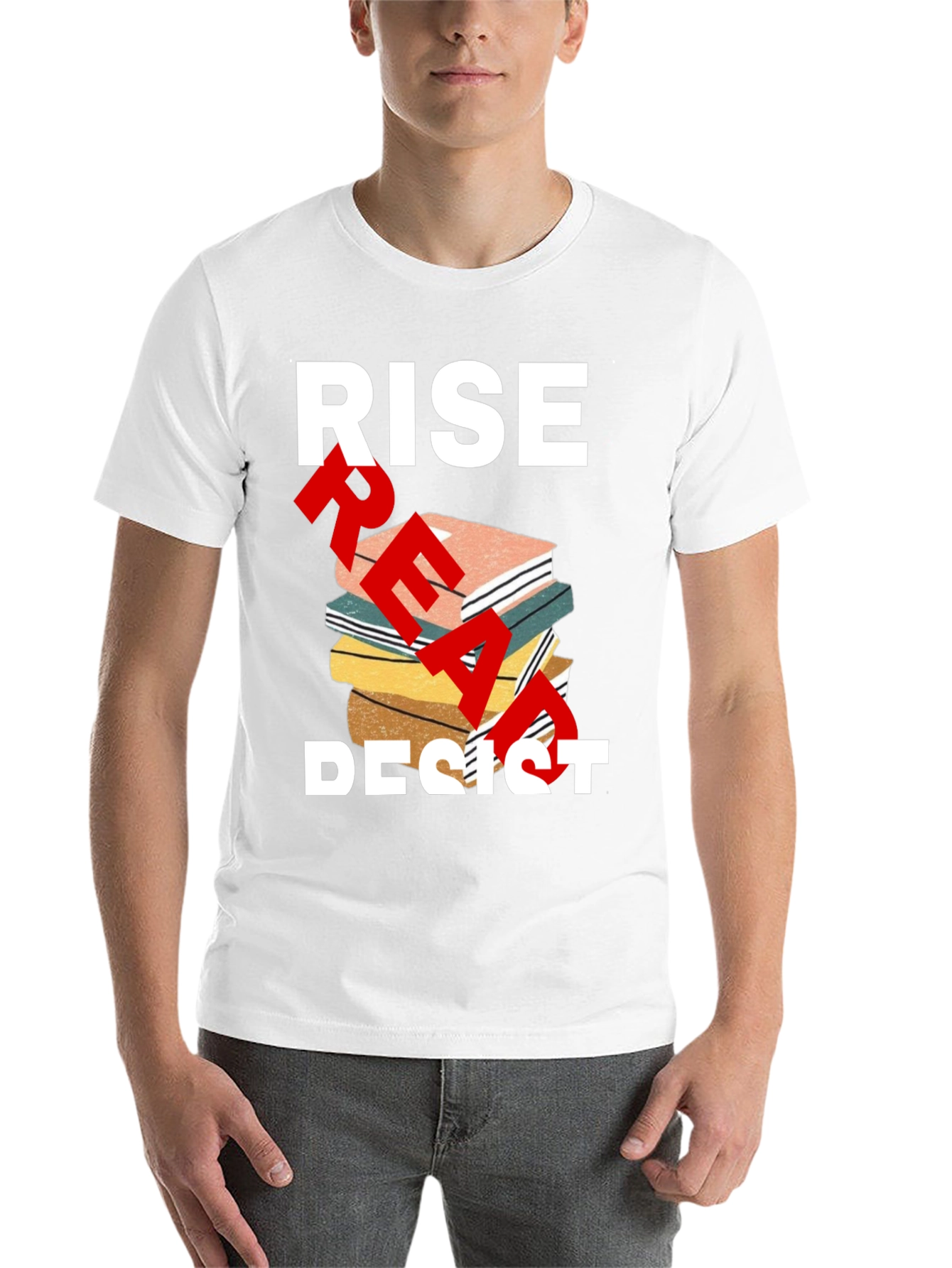 Black Rise Read Resist T-Shirt - Empowering Statement Tee view 14