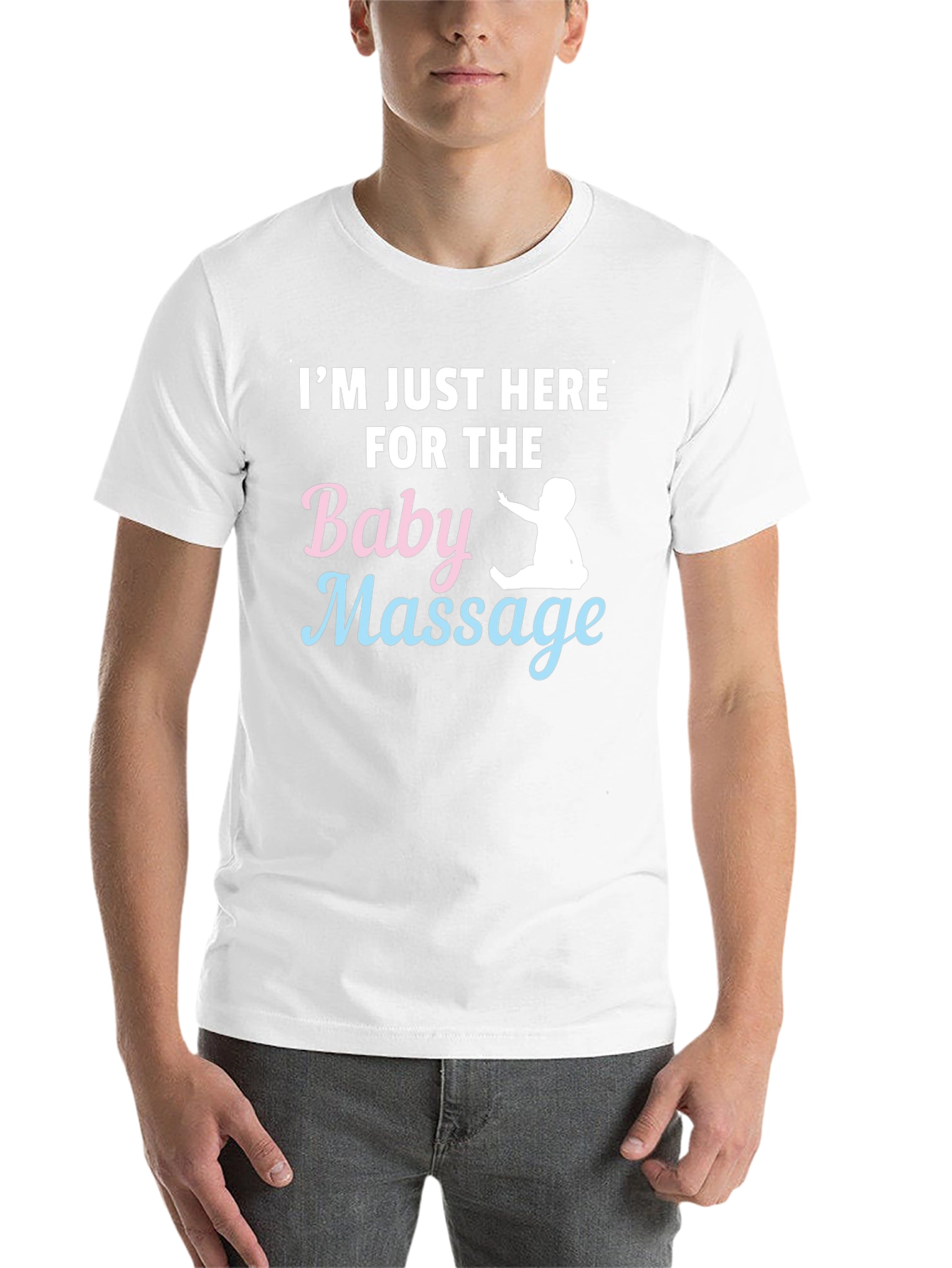 Black Baby Massage T-Shirt - Humorous Parent Tee view 14