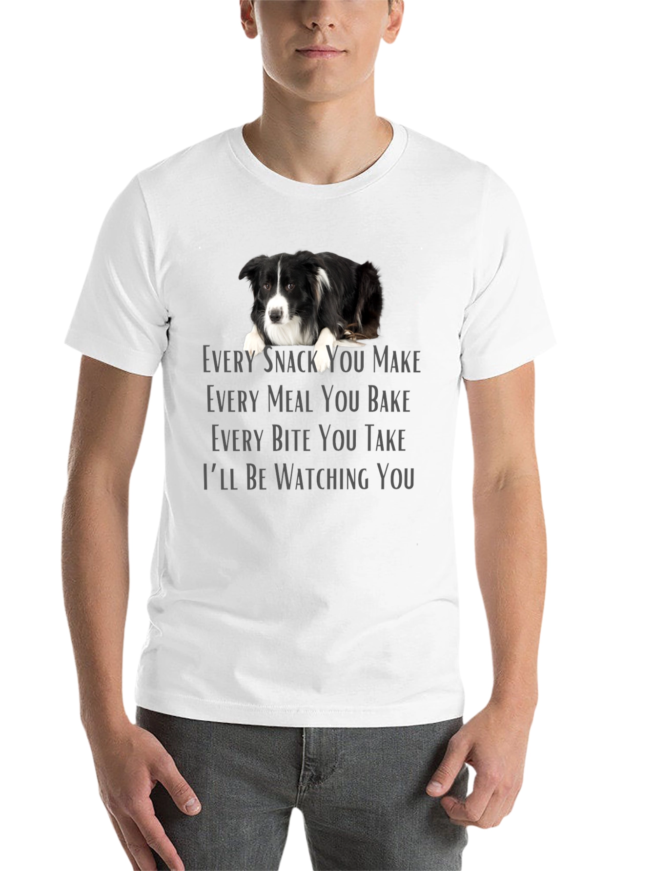 Black Funny Dog Watching You Graphic T-Shirt view 14
