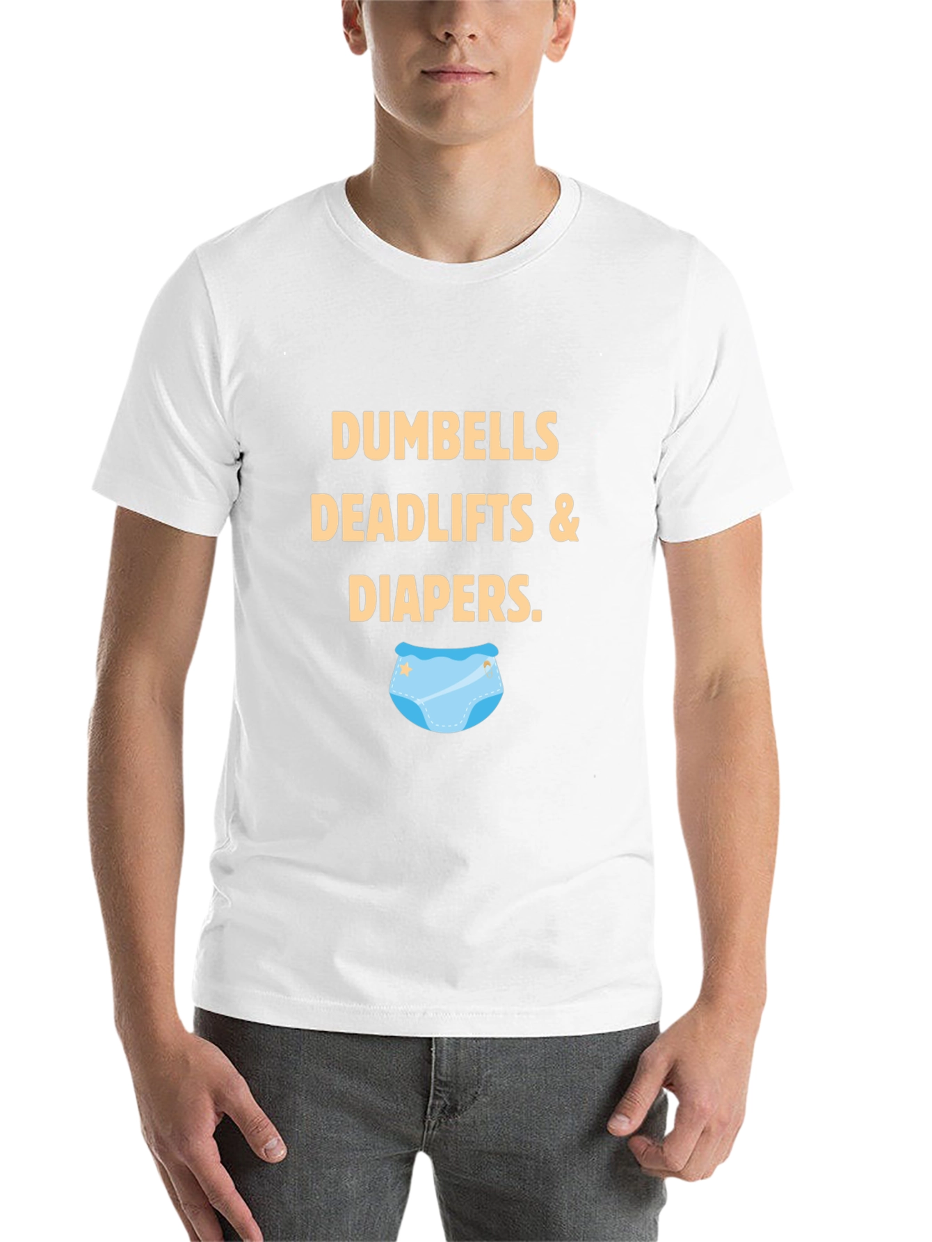 Black Dumbbells, Deadlifts & Diapers Graphic Tee view 14