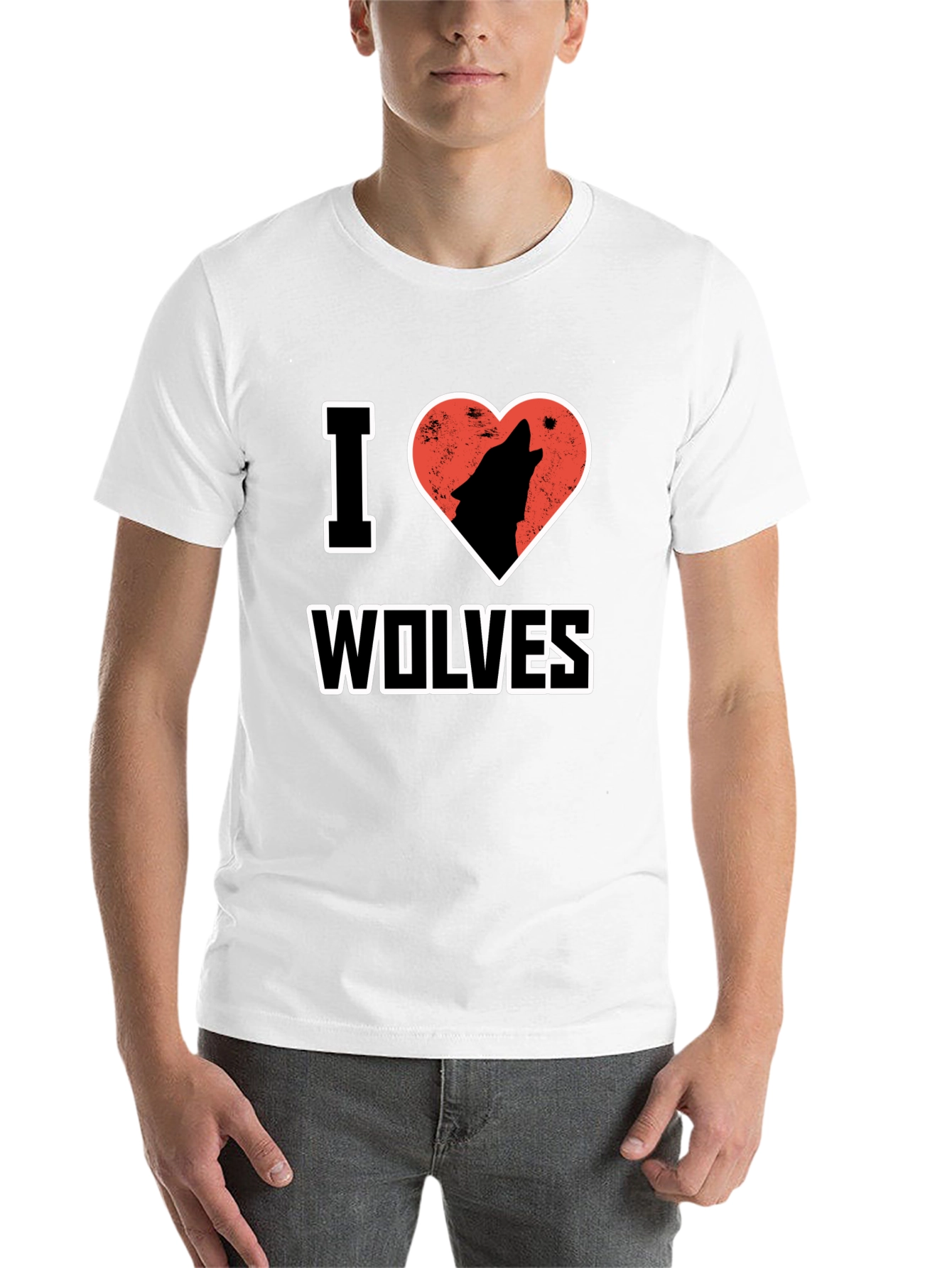 Black I Heart Wolves T-Shirt view 14