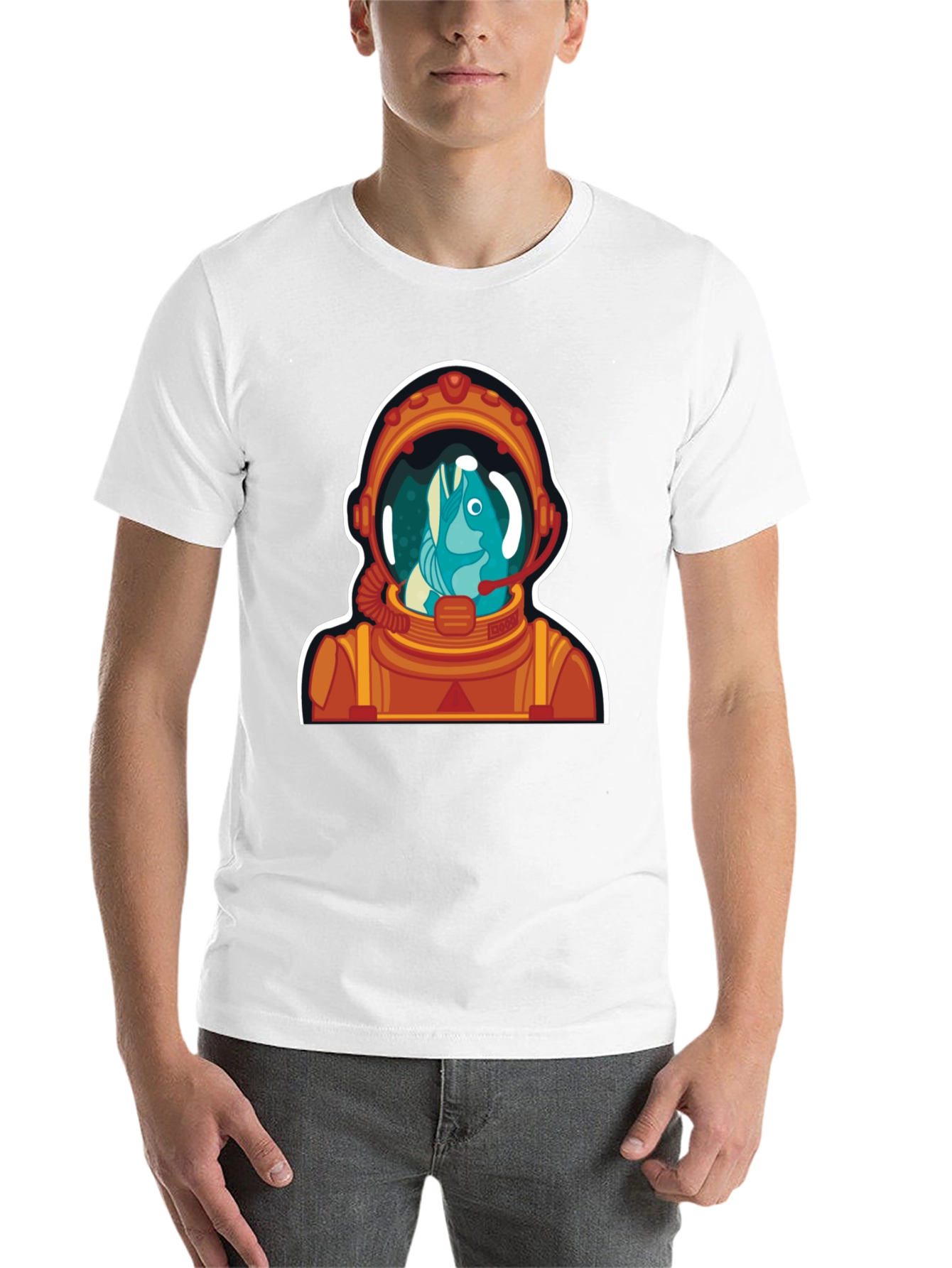Black Astronaut Fish Graphic Tee - Space Humor view 14
