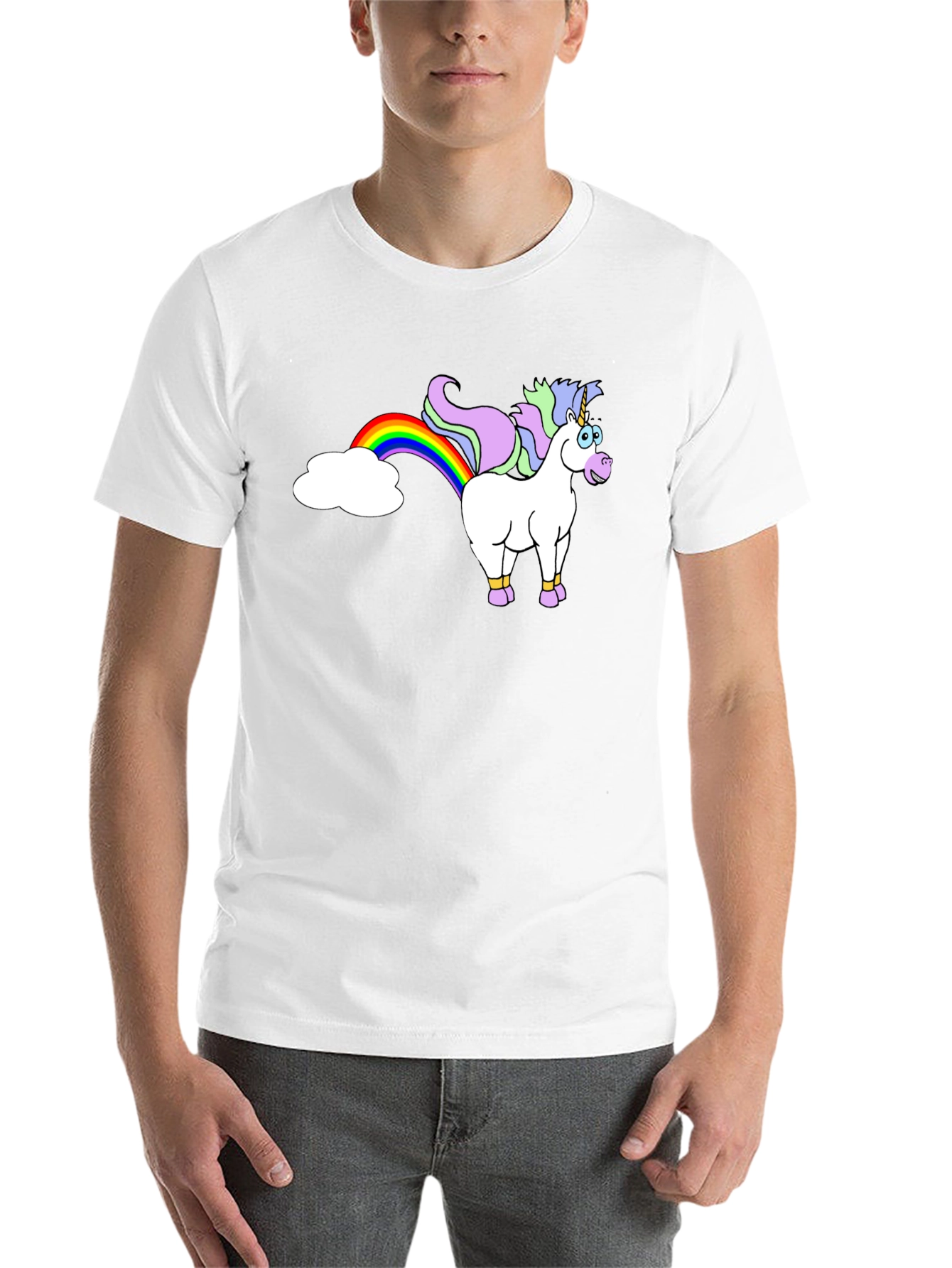 Black Unicorn Rainbow T-Shirt - Black Novelty Tee view 14
