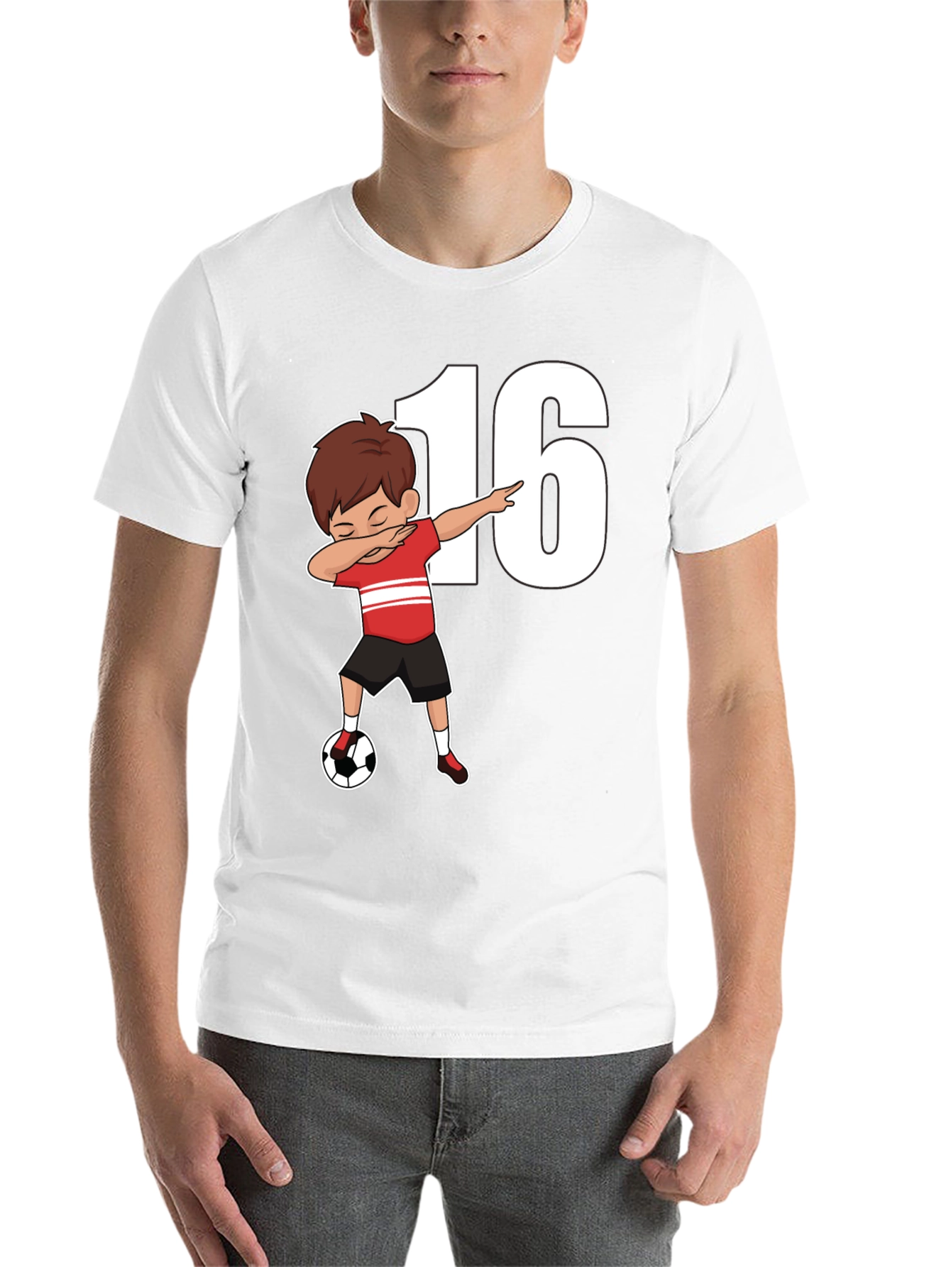 Black Soccer Boy 16th Birthday T-Shirt view 14