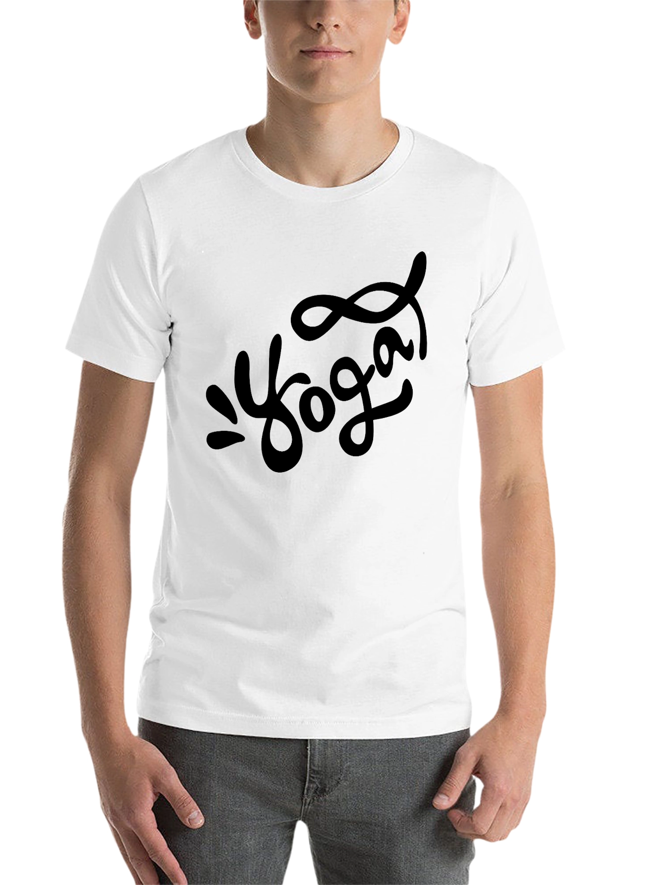 Black Yoga Graphic Print Black T-Shirt view 14