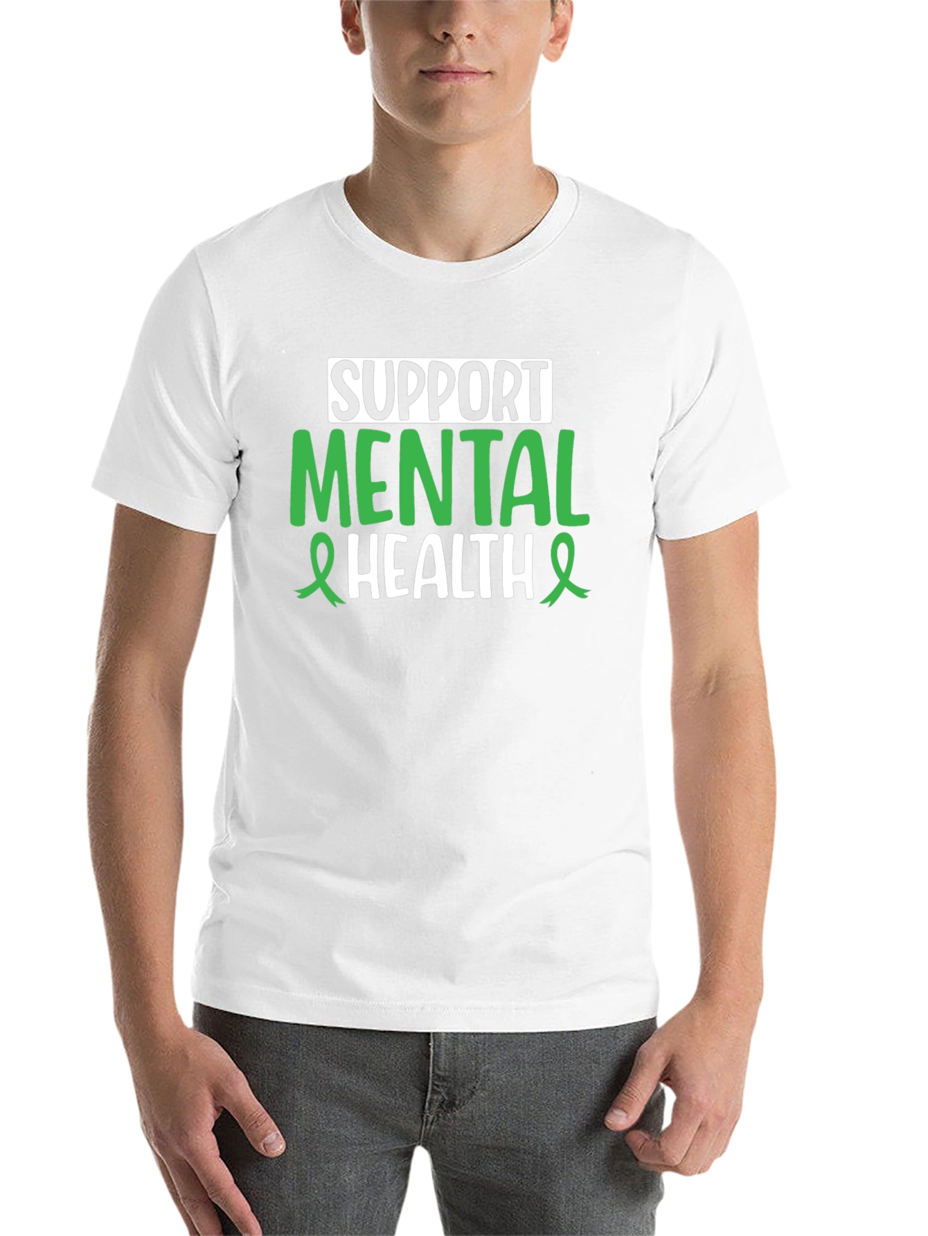 Black Support Mental Health T-Shirt view 14