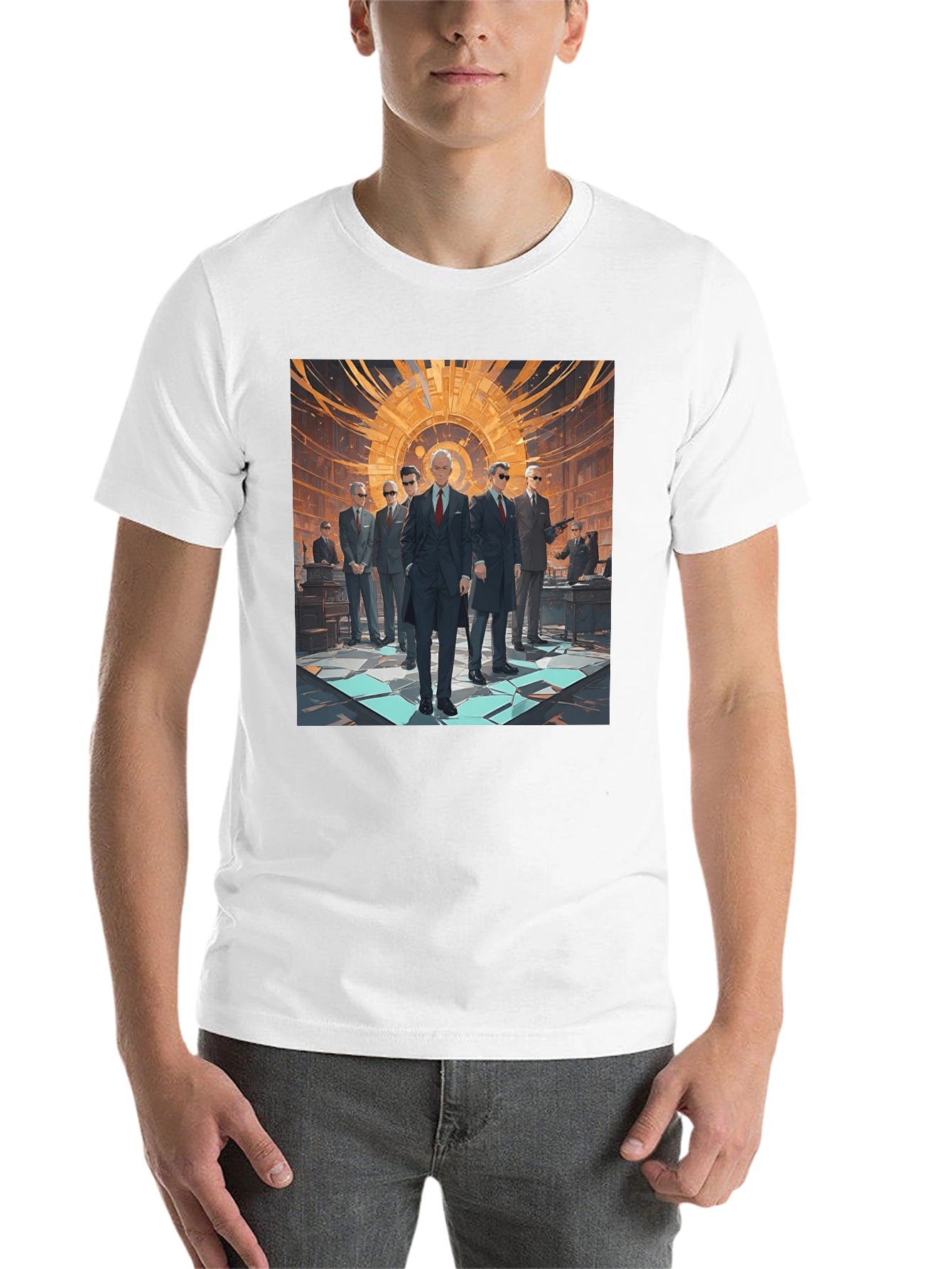 Black Stylish Graphic Print Crew Neck T-Shirt view 14