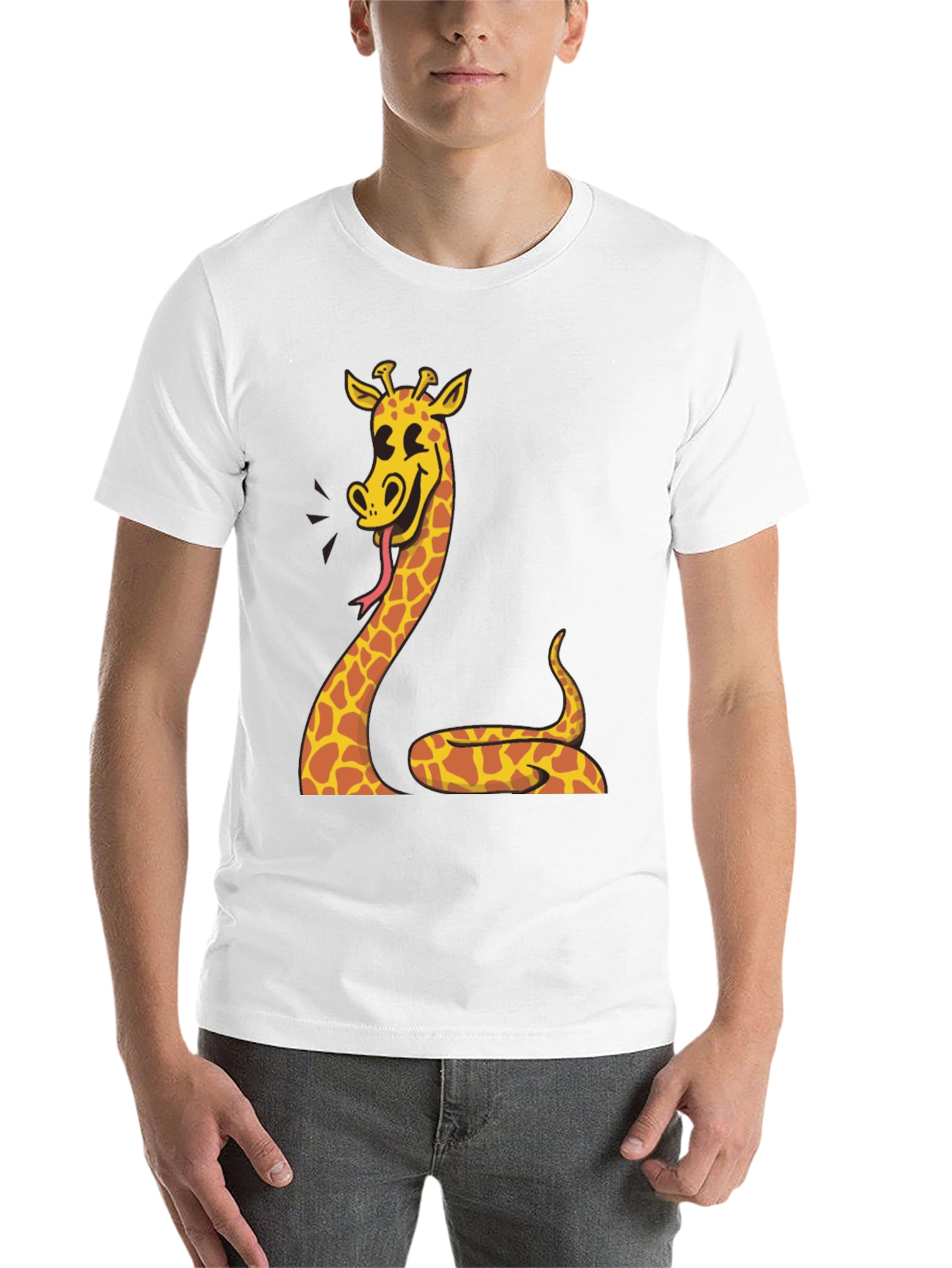 Black Giraffe Snake Funny Graphic Tee view 14