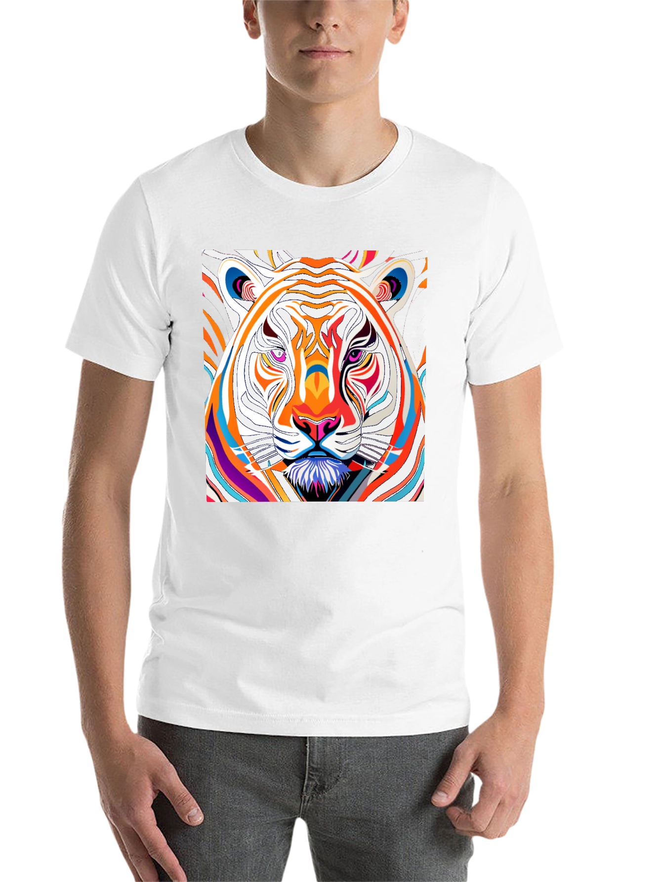 Black Vibrant Tiger Graphic Tee - Bold Artistic Design view 14