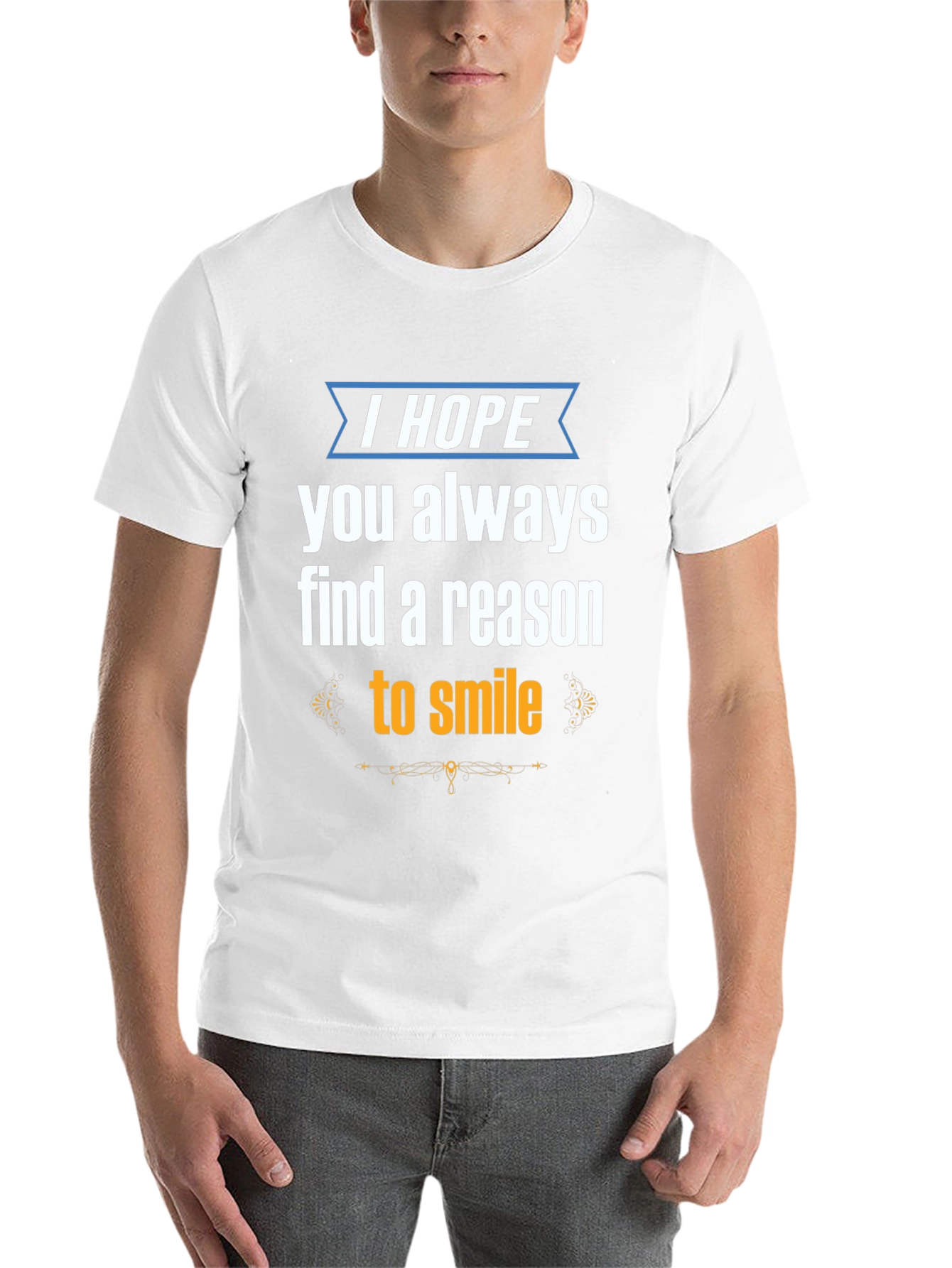 Black Inspirational Graphic Tee - "I Hope You Always Find a Reason to Smile" view 14