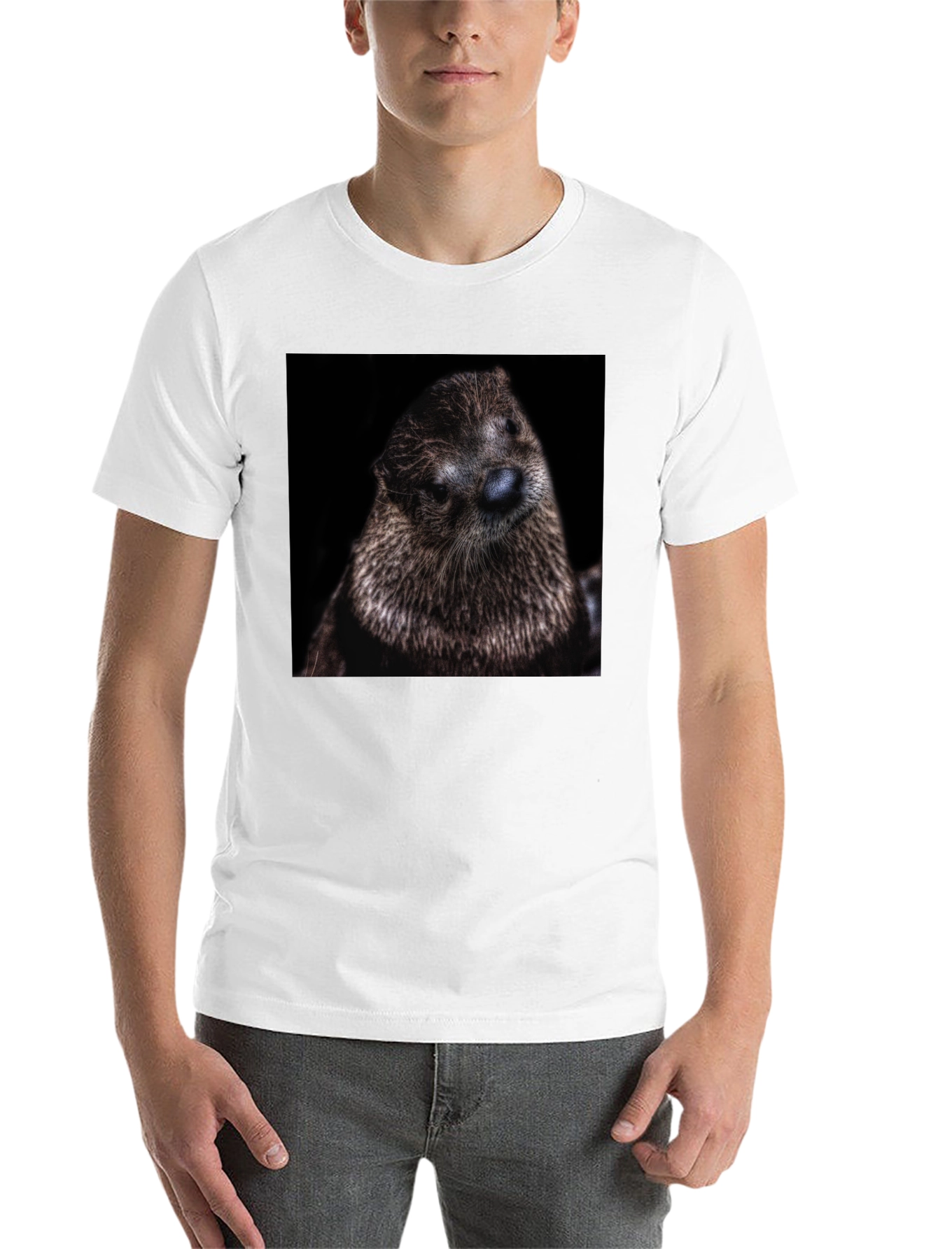 Black Otter Portrait Graphic T-Shirt view 14