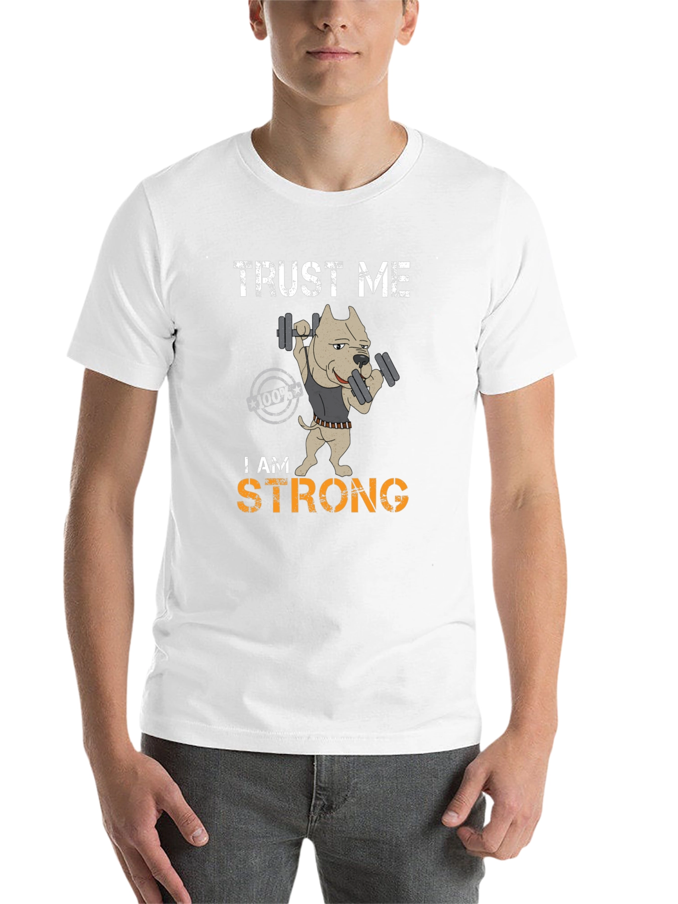 Black Trust Me I am Strong Graphic T-Shirt view 14