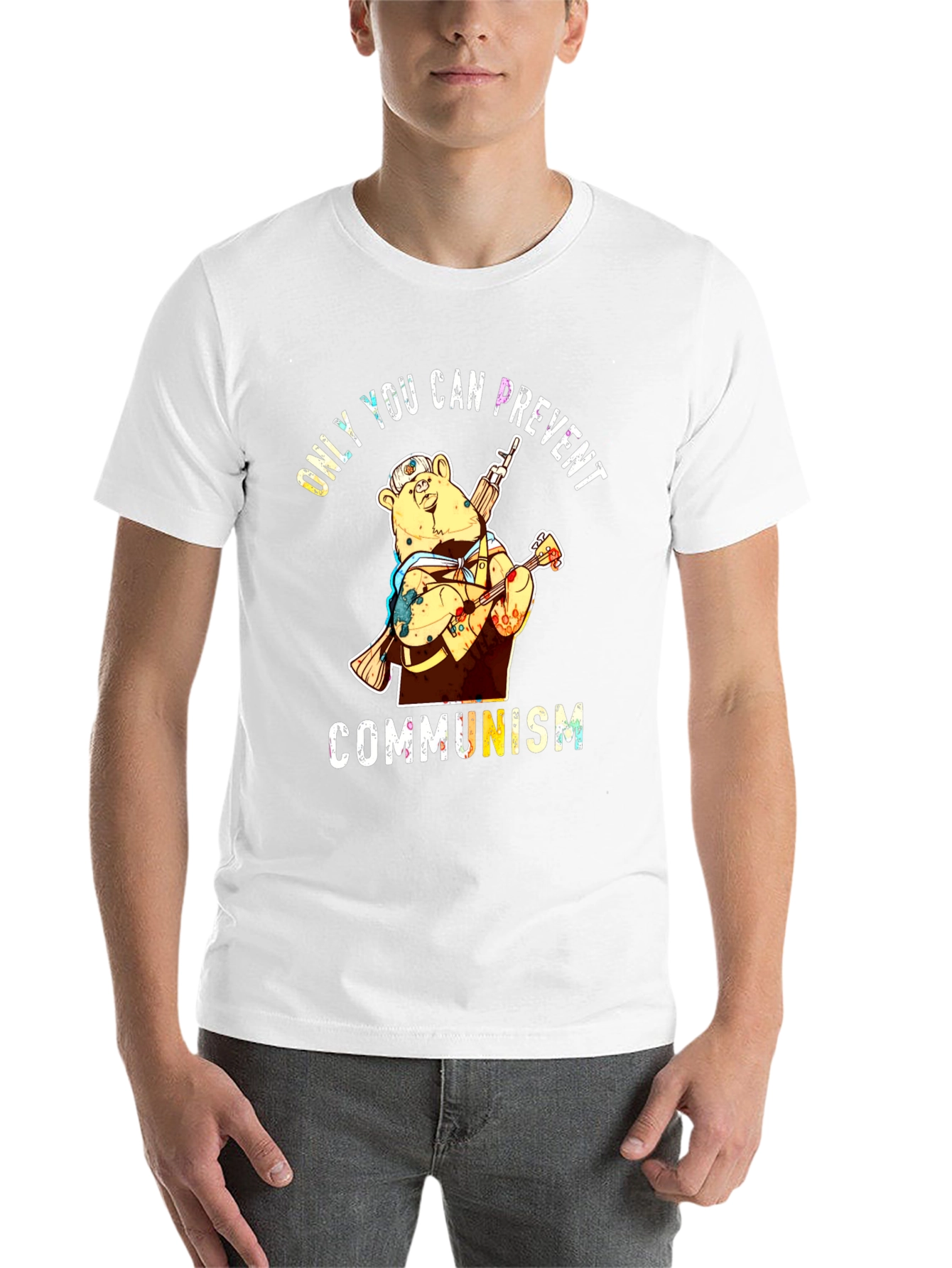 Black Only YOU Can Prevent Communism Bear T-Shirt view 14