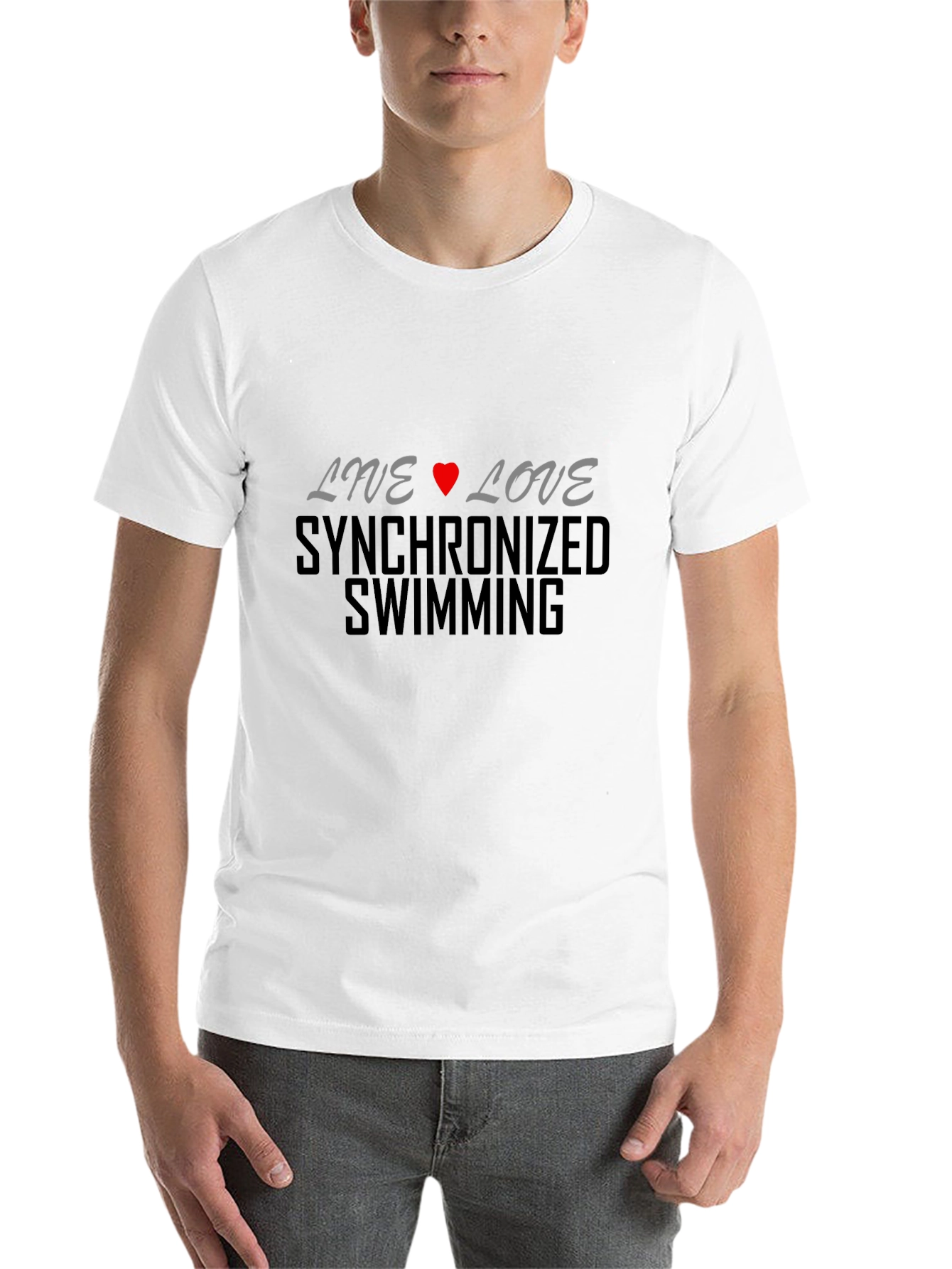 Live Love Synchronized Swimming Black T-Shirt - 14