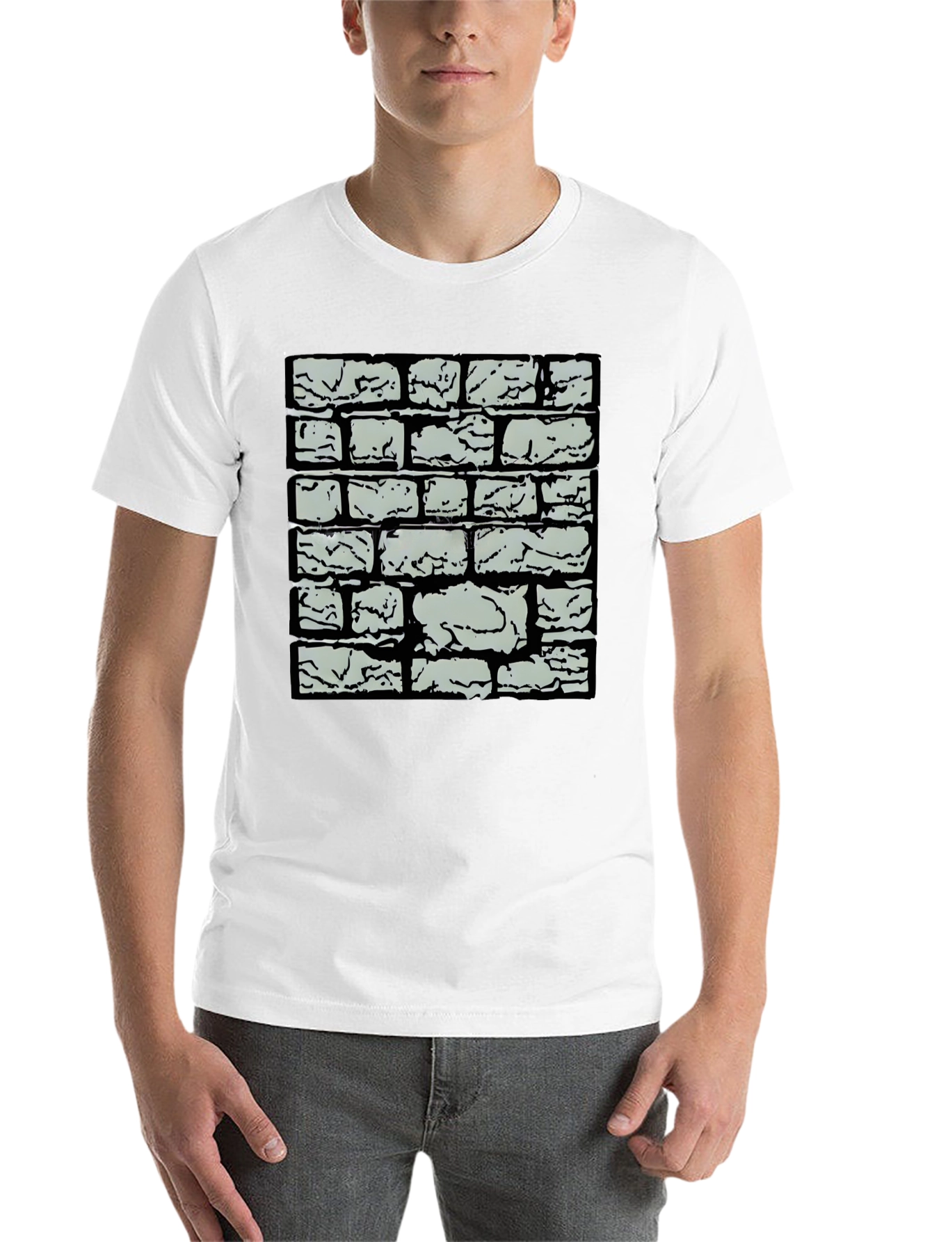 Black Brick Wall Graphic Tee - Cool Casual Style view 14