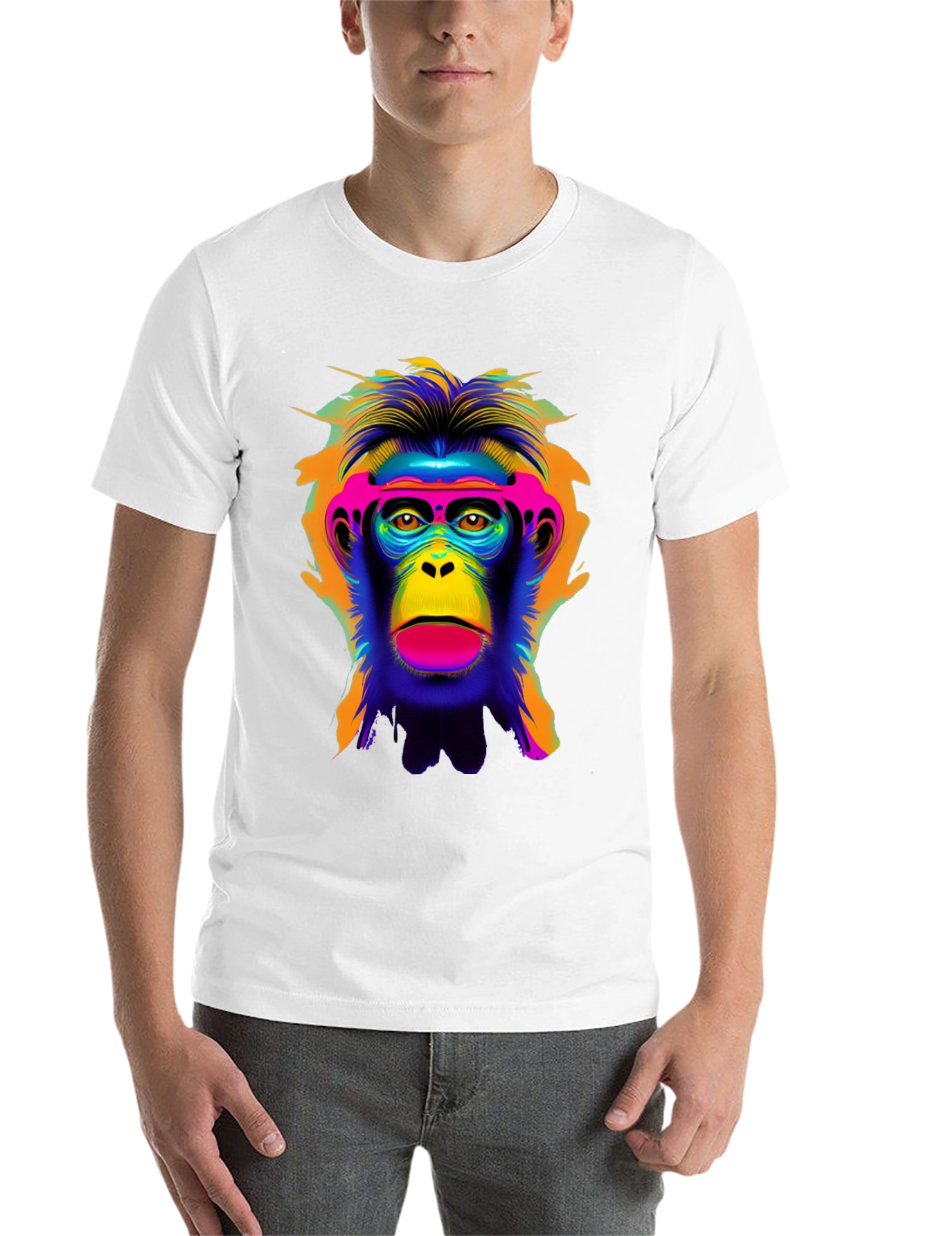 Black Vibrant Monkey Graphic Tee - Bold Statement Shirt view 14