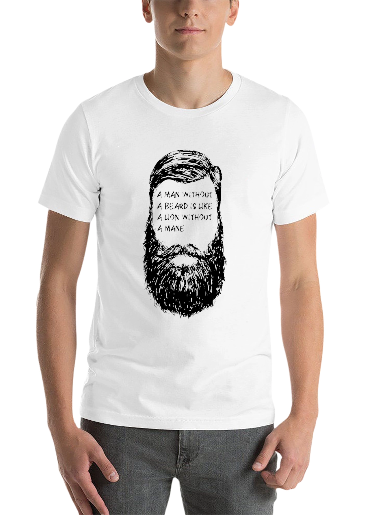 Black Bearded Man Quote Graphic Tee - Black view 14