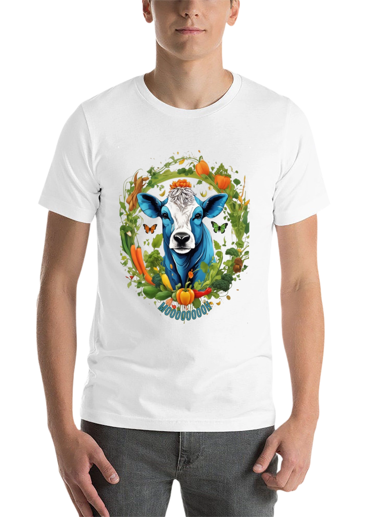 Black Vegan Cow Graphic Tee - Farm Fresh Style view 14