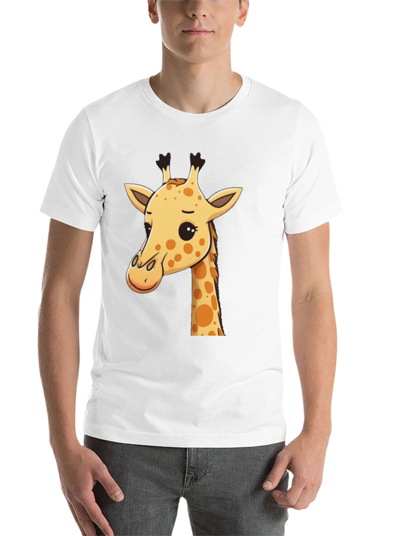 Black Giraffe Graphic Tee - Men's Black Crew Neck view 14