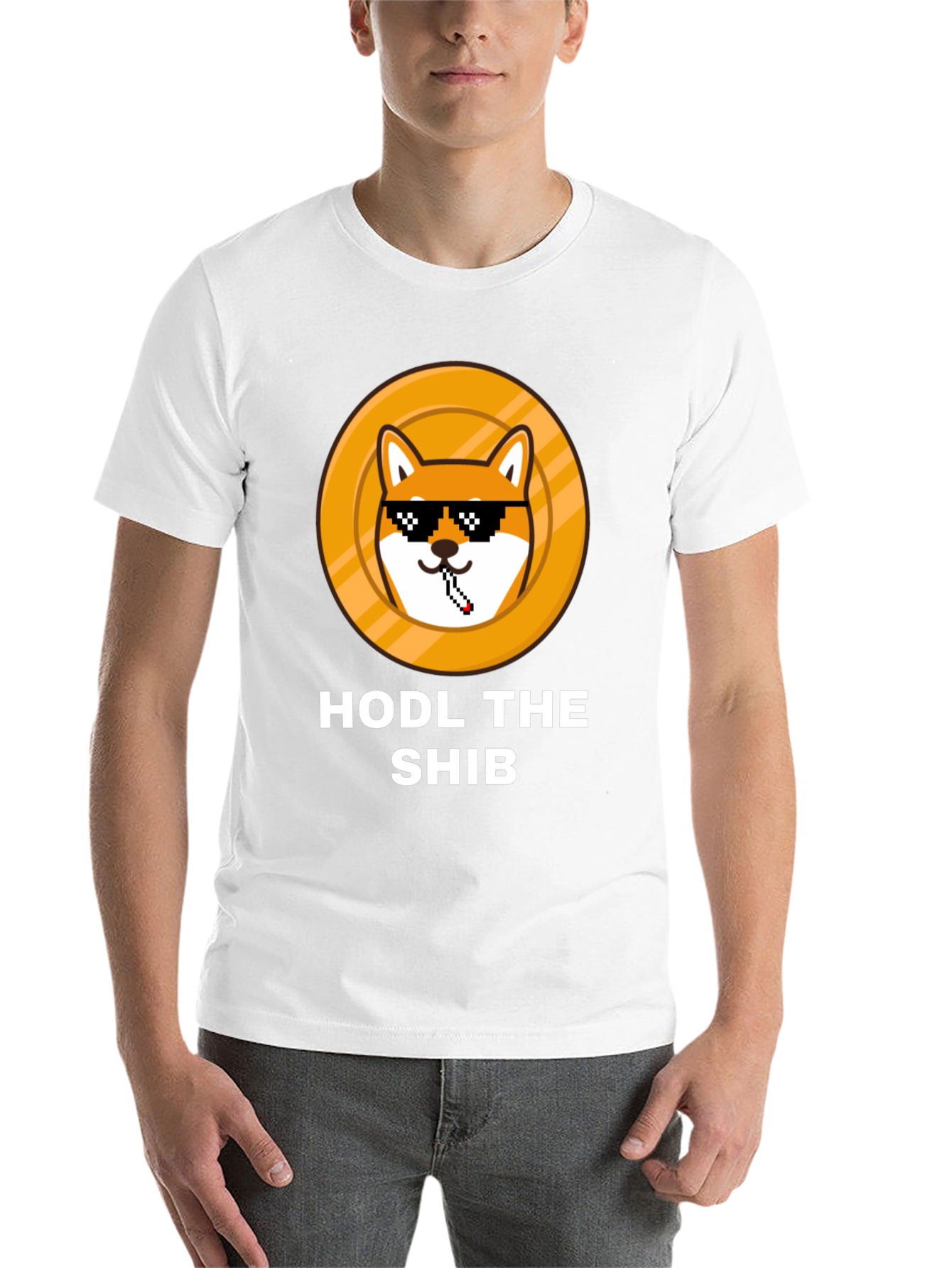 Black HODL THE SHIB Black T-Shirt view 14