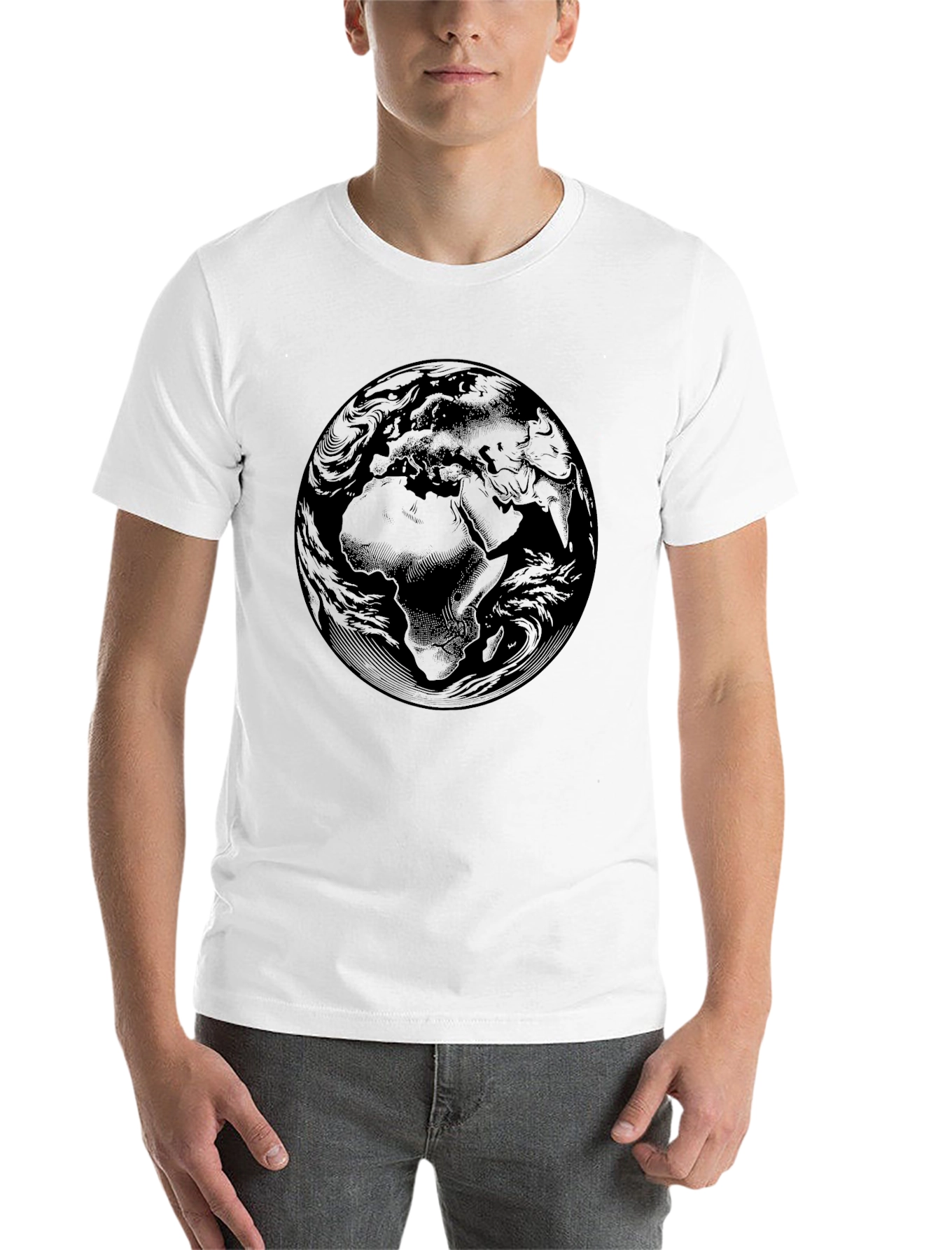 Earth Graphic Print Black T-Shirt - 14