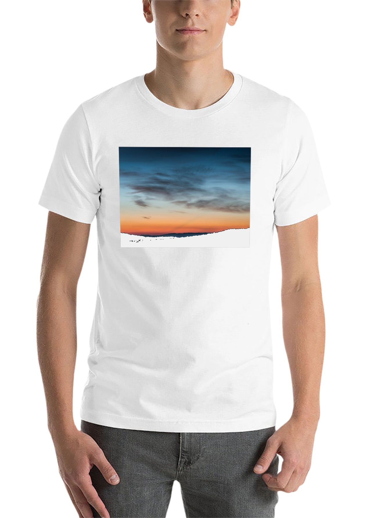 Black Sunset Sky Graphic Tee - Premium Cotton Blend view 14