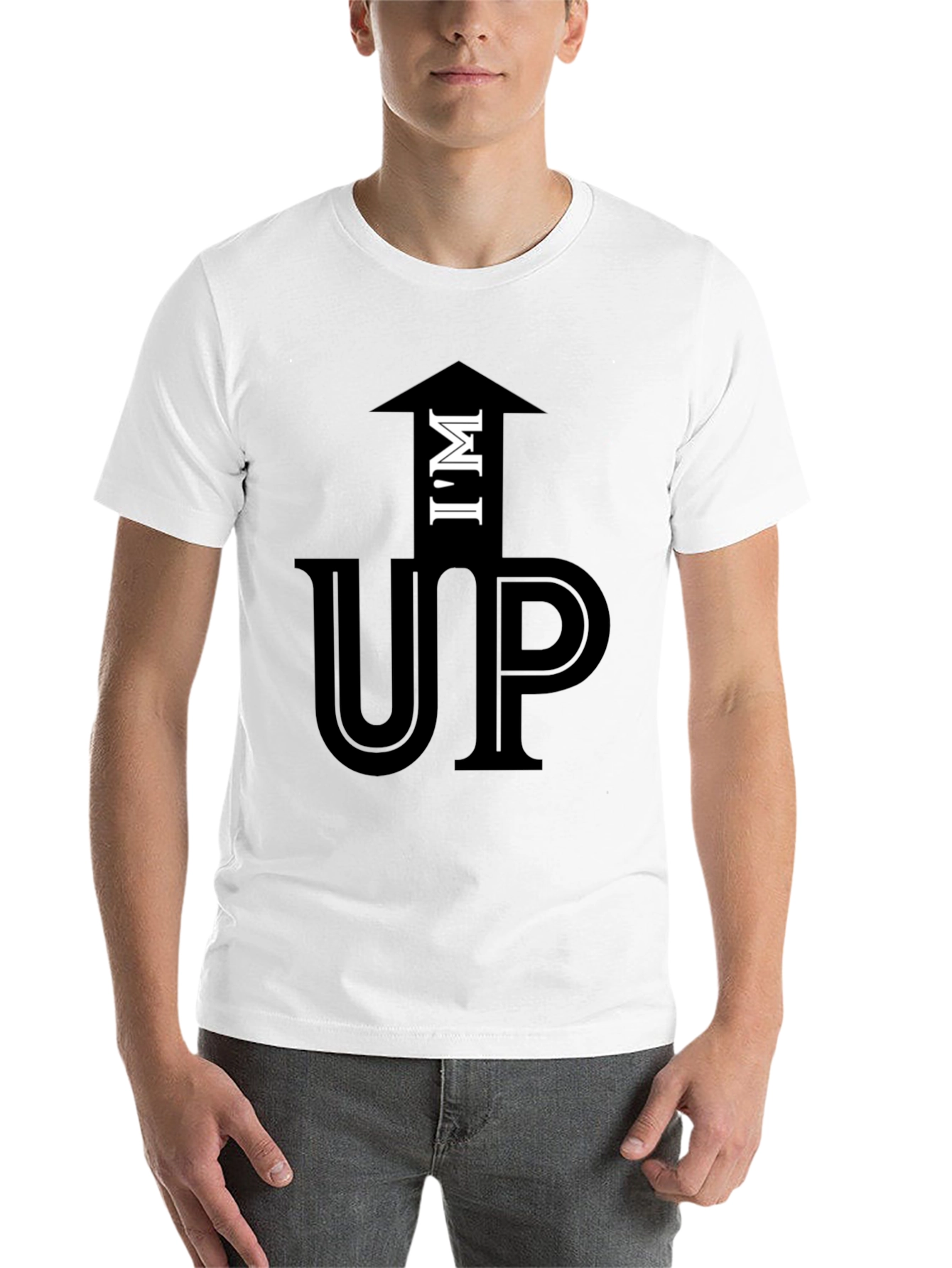 Black I'm Up Funny Graphic T-Shirt Casual Cotton Tee view 14