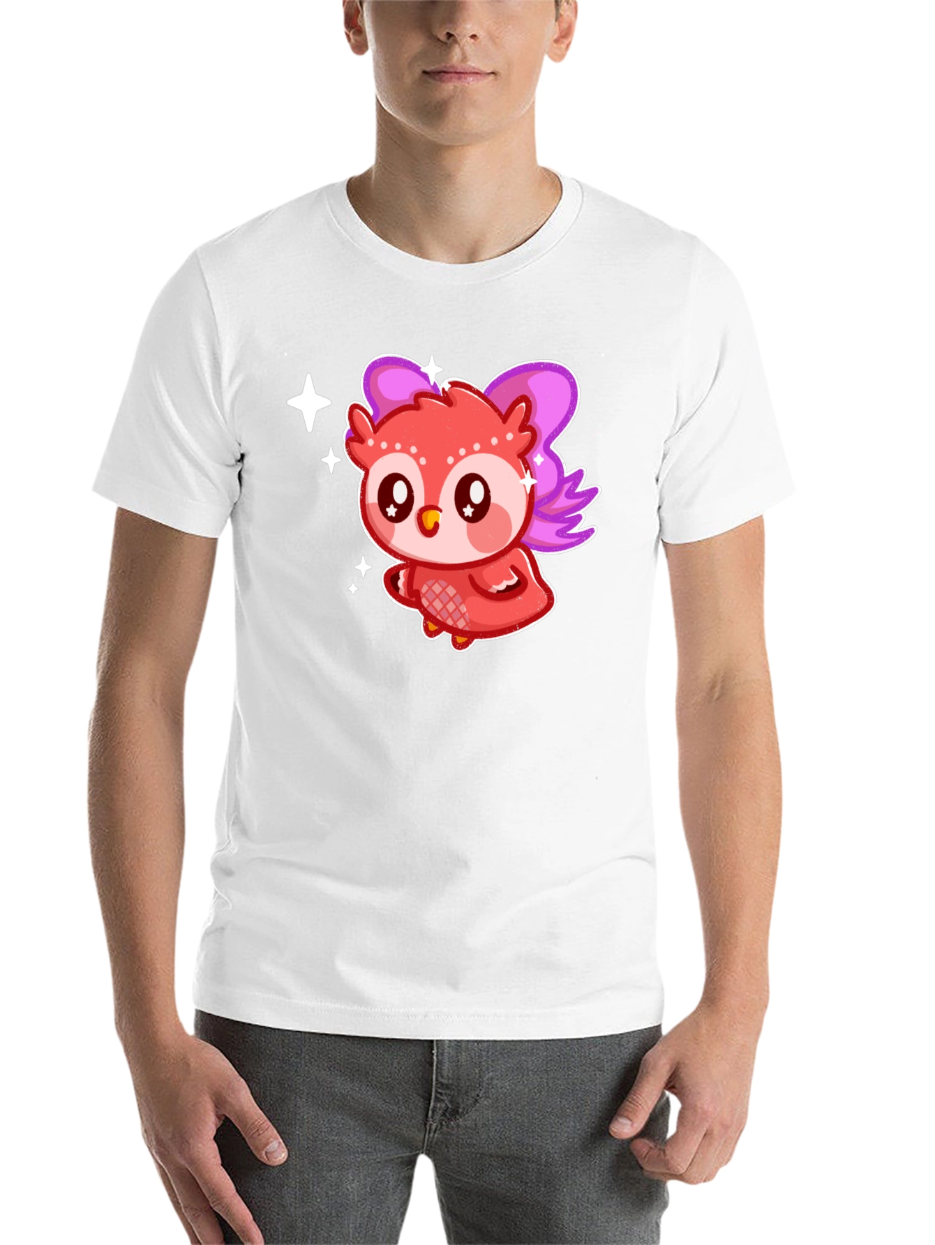 Black Cute Kawaii Owl T-Shirt view 14