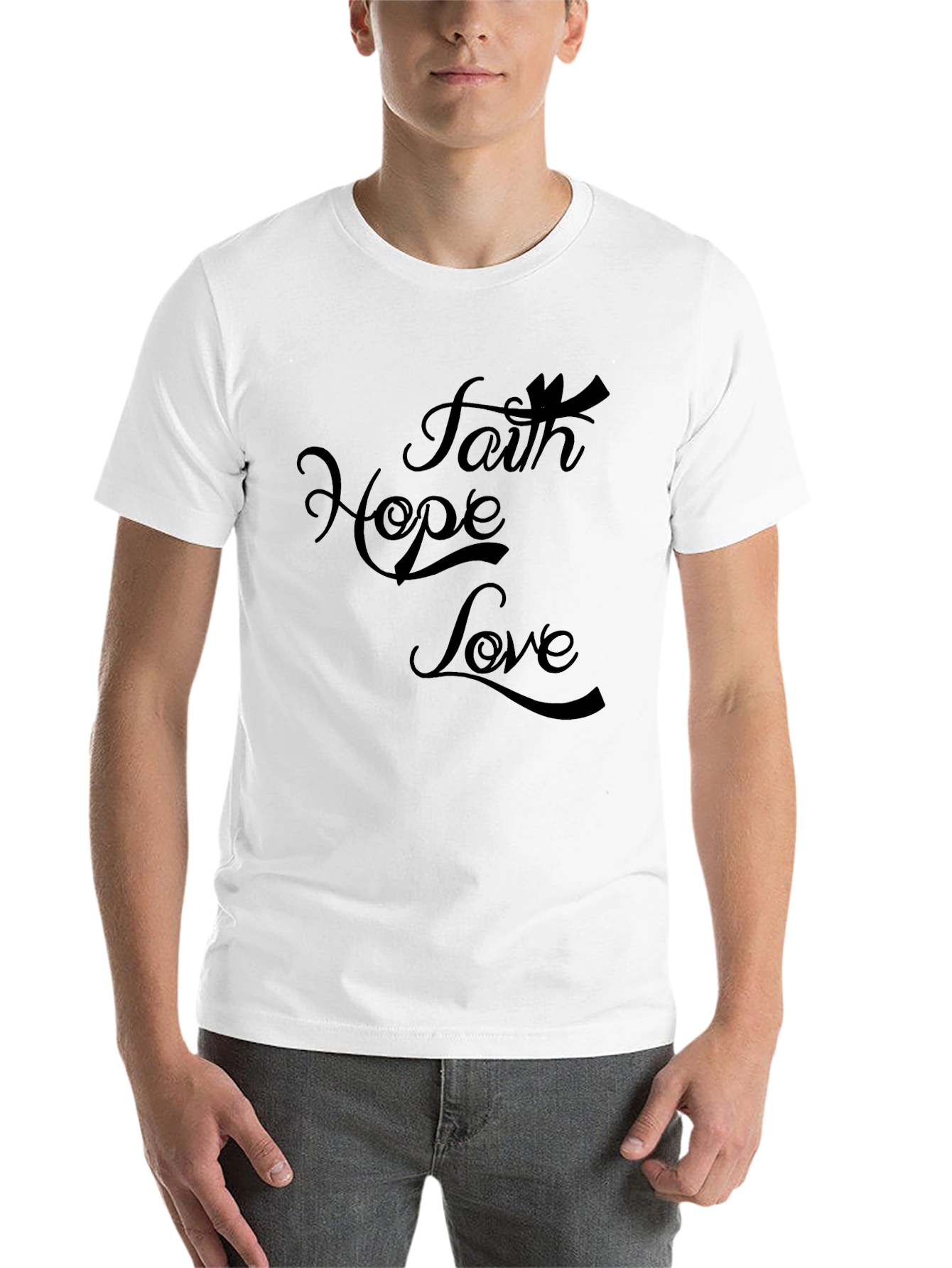 Black Faith, Hope, Love Graphic T-Shirt view 14