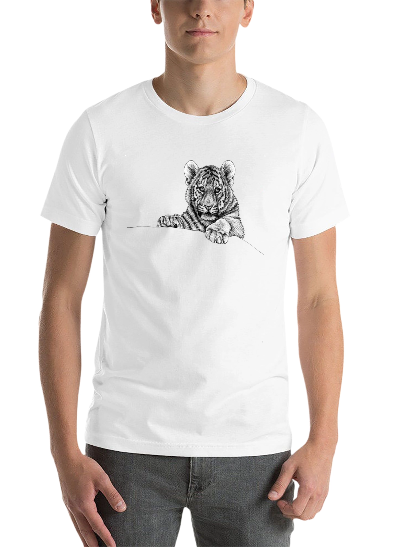 Black Tiger Cub Graphic Tee - Black Cotton view 14