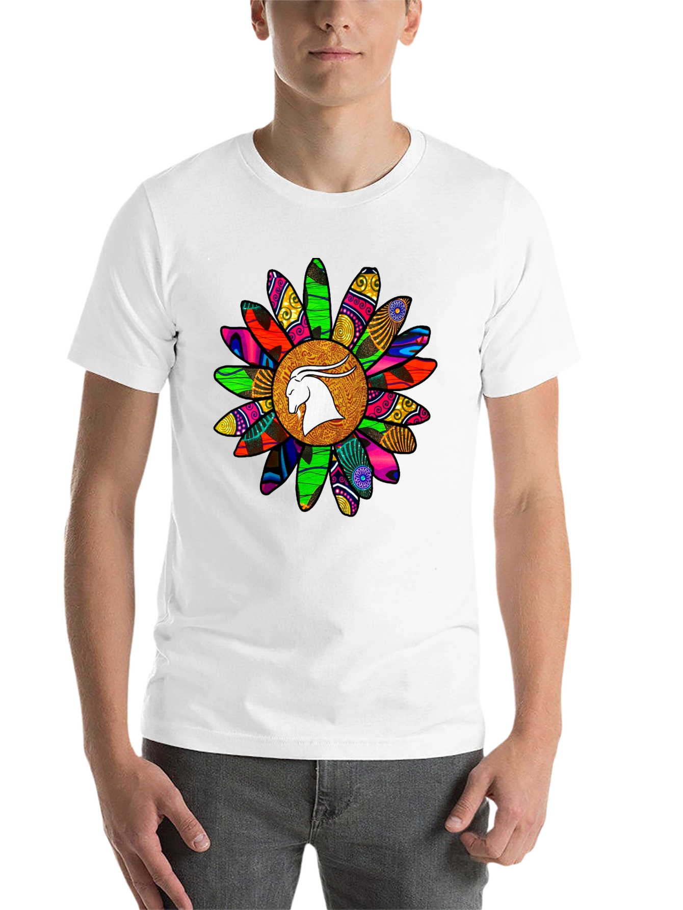 Black Capricorn Sunflower Graphic T-Shirt - Astrology Tee view 14
