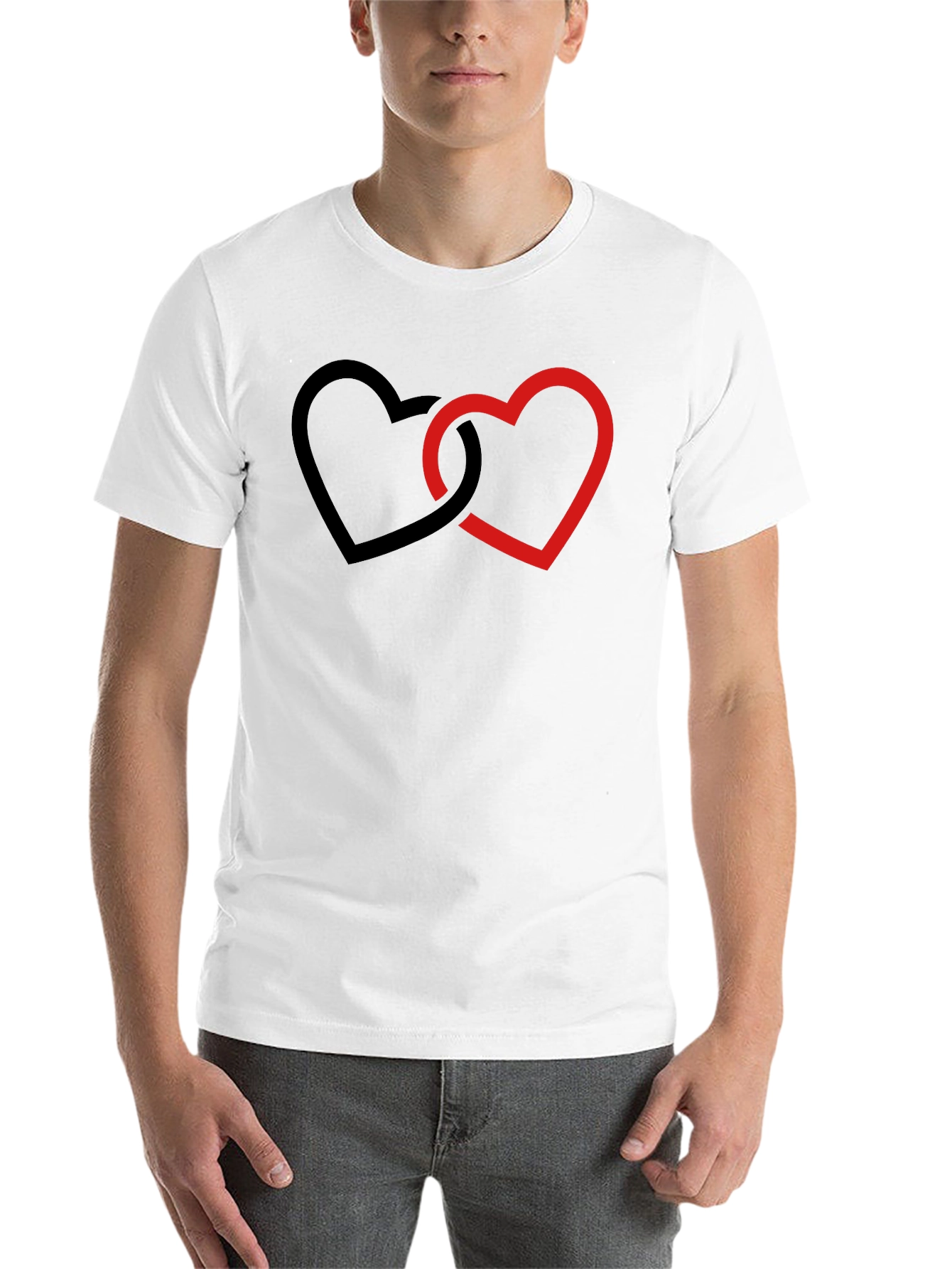 Black Linked Hearts Graphic Black T-Shirt view 14