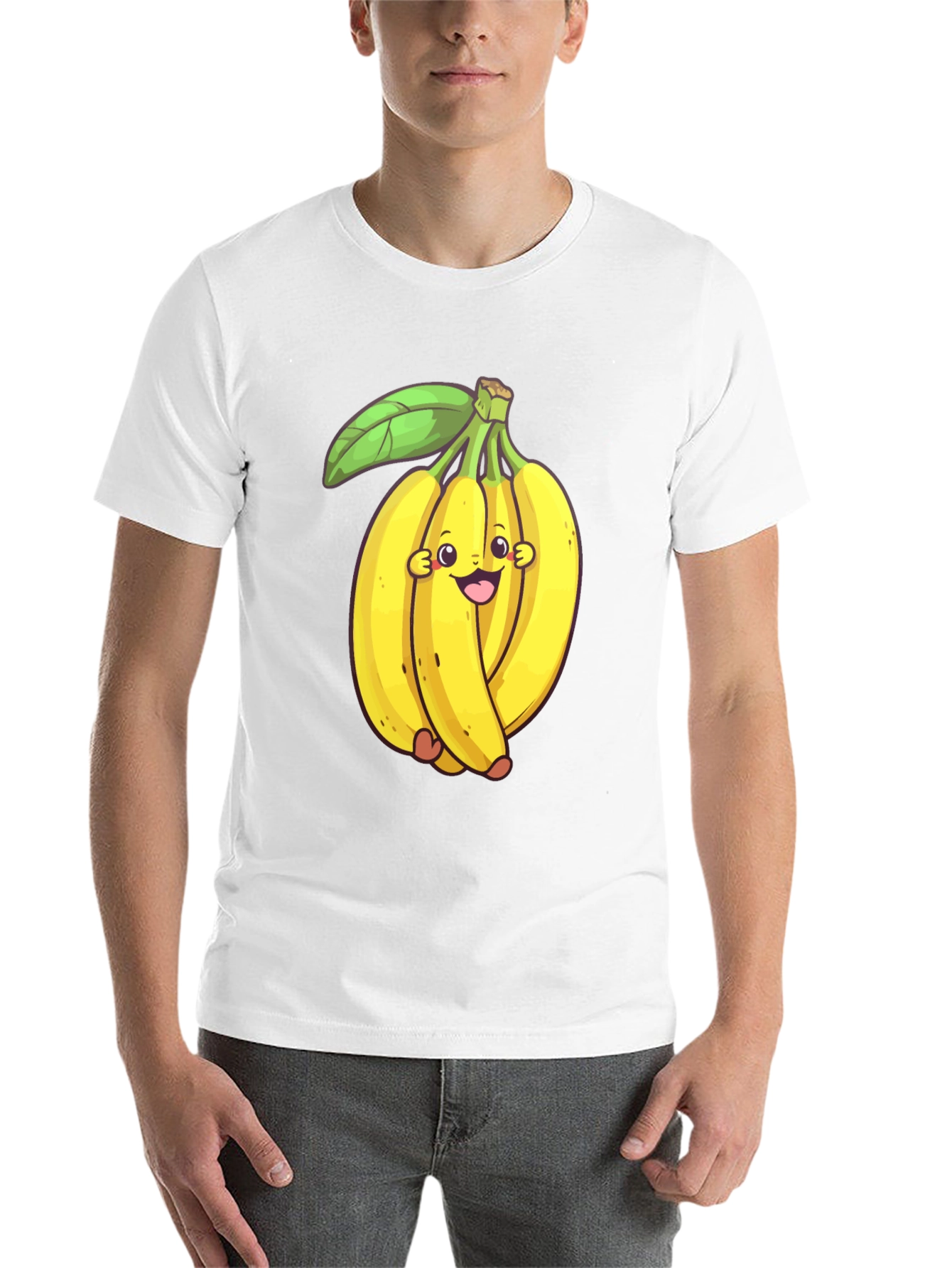 Black Funny Banana Cartoon Black T-Shirt view 14