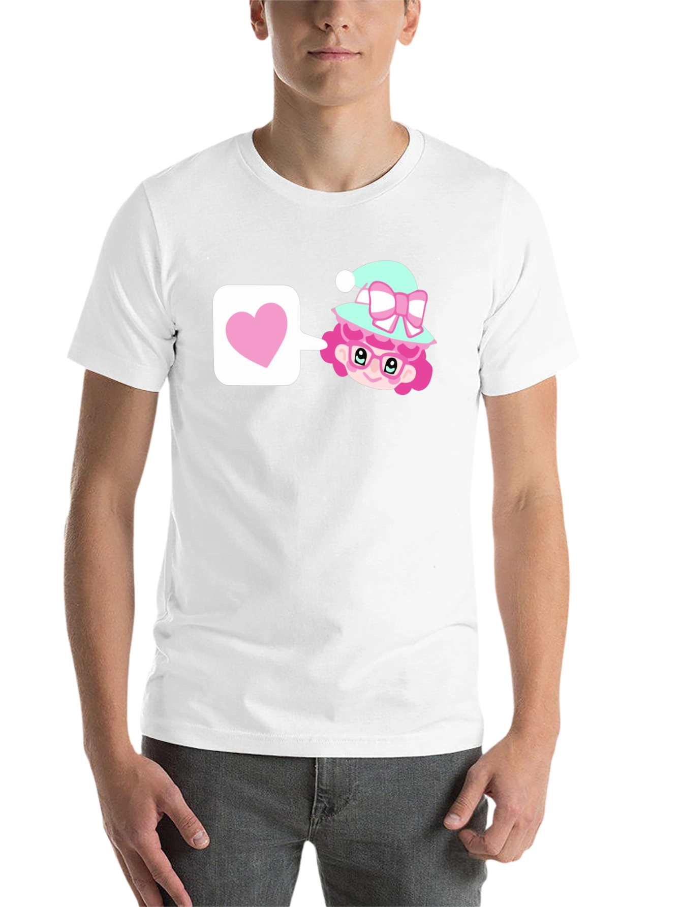 Cute Cartoon Character Love T-Shirt - 14