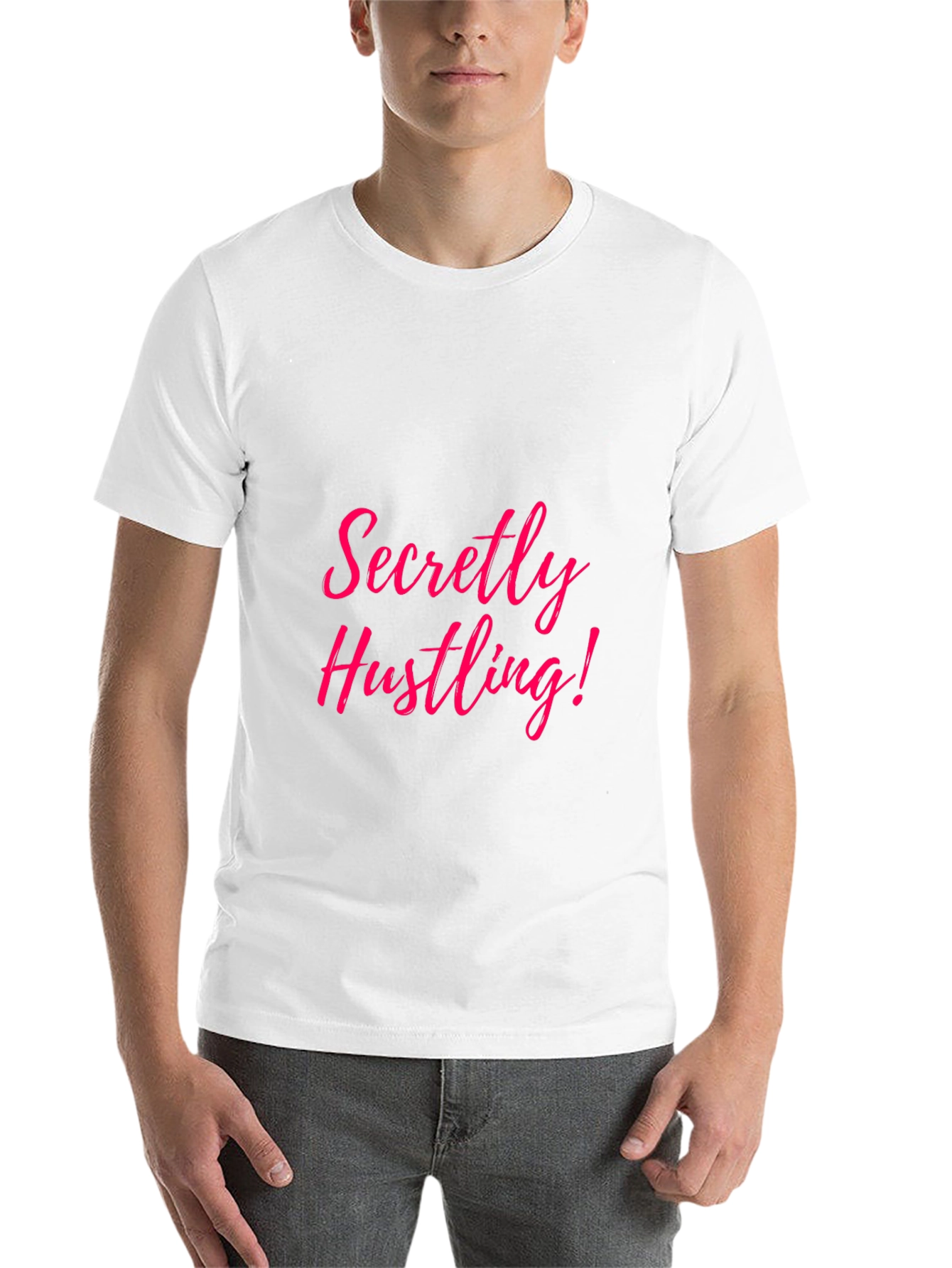 Black Secretly Hustling! Graphic T-Shirt view 14