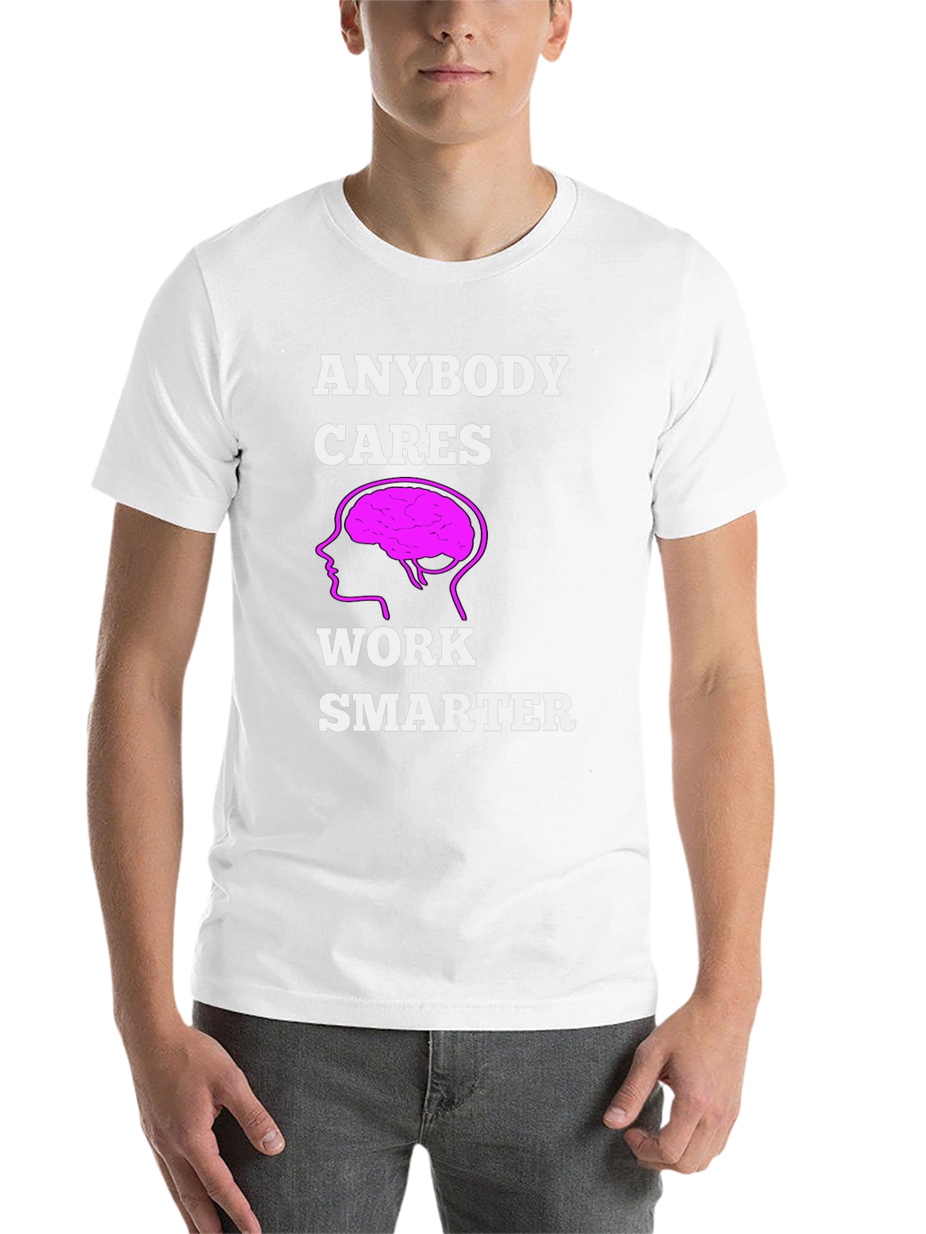 Black Work Smarter T-Shirt - Brain Graphic Tee view 14