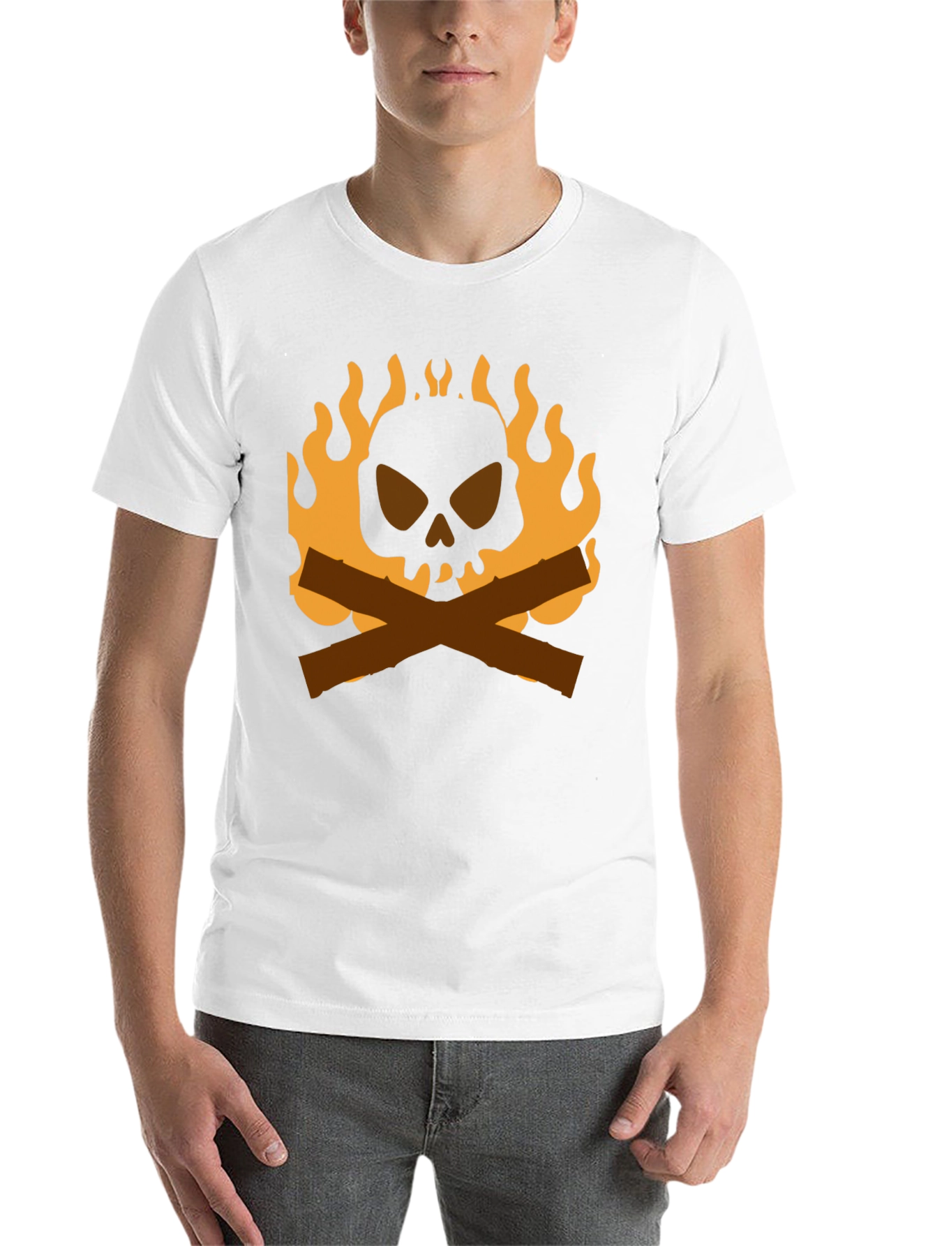 Black Skull & Crossbones Campfire T-Shirt view 14