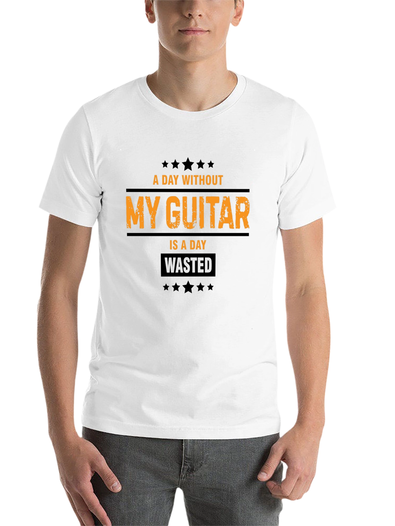 Black Guitar Lover T-Shirt: A Day Without My Guitar view 14
